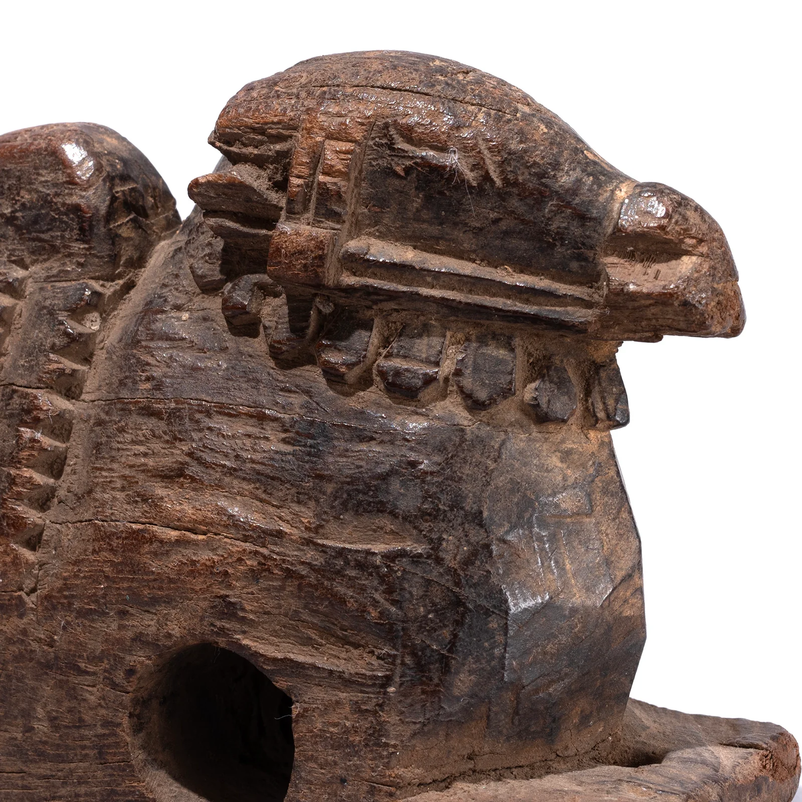 Carved Teak Nandi Bull Toy From South India - 19th Century - Image 3