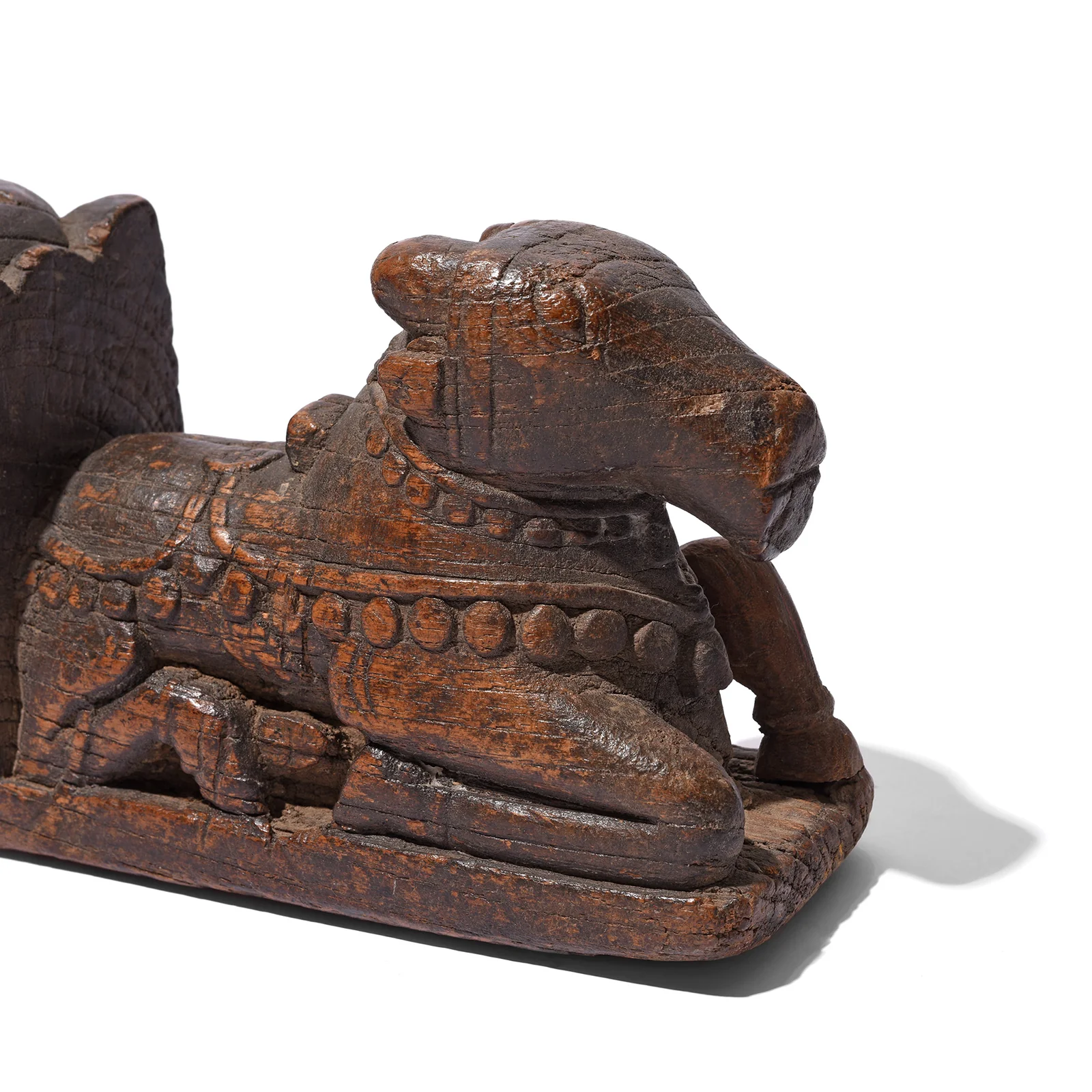Carved Teak Nandi Cradle Finial From Andra Pradesh - 19th Century - Image 3