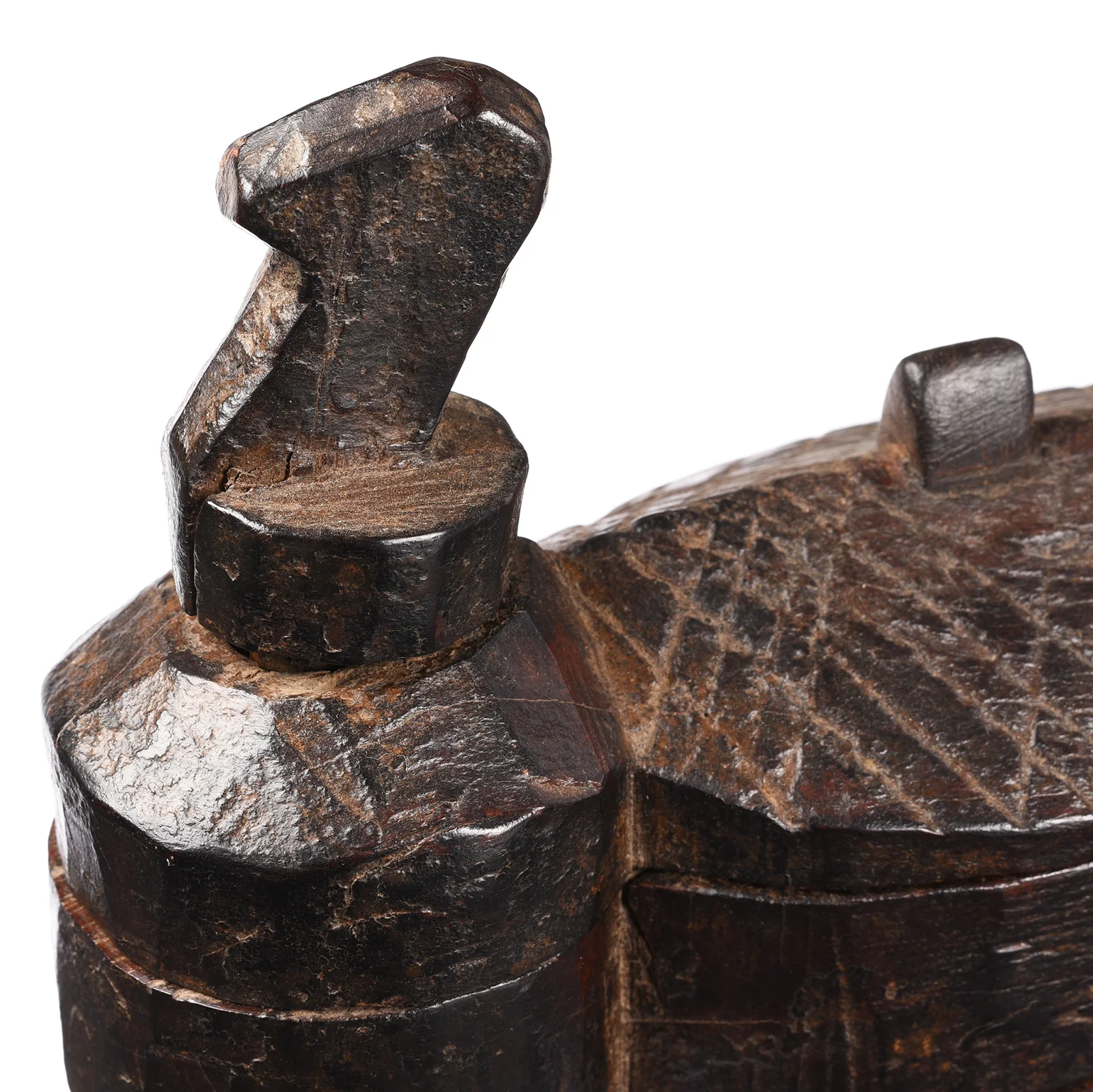 Carved Teak Tika Box From Banswara, Rajasthan - Ca 1920 - Image 3