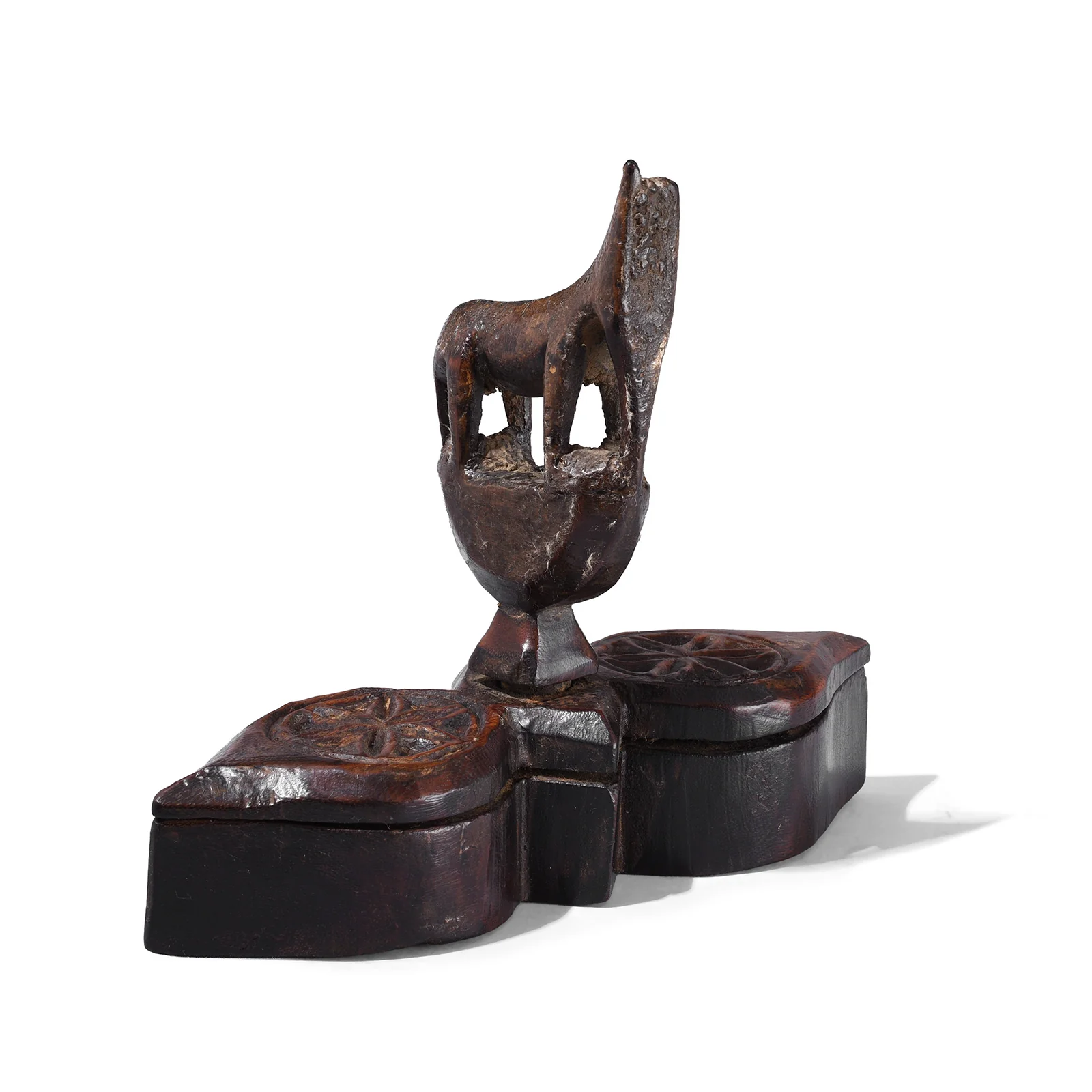 Teak Masala Box From Rajasthan - Ca 1900