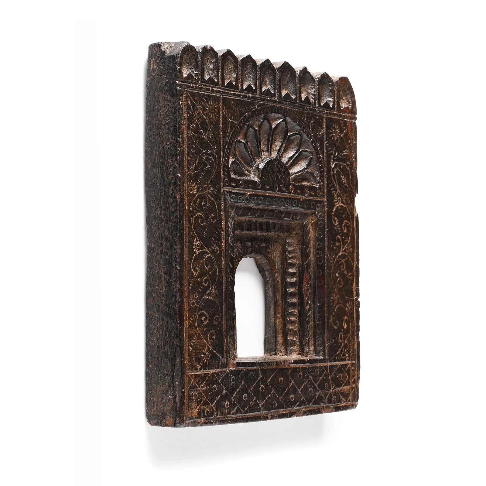 Carved Teak Votive Panel From Andhra Pradesh - Early 20th Century - Image 3