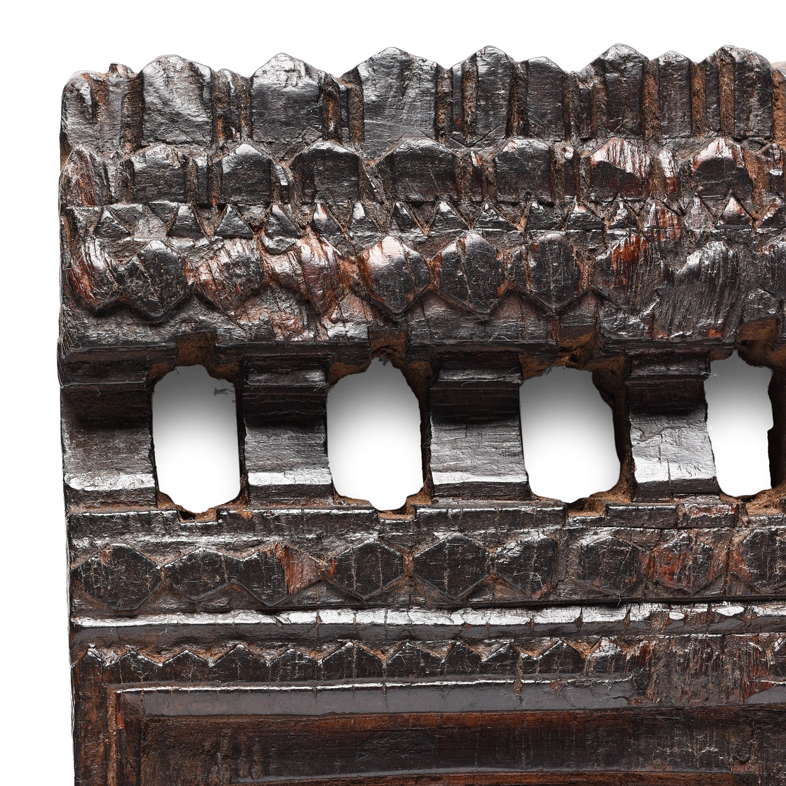 Carved Teak Votive Panel From Andhra Pradesh - Ca 1900 - Image 3
