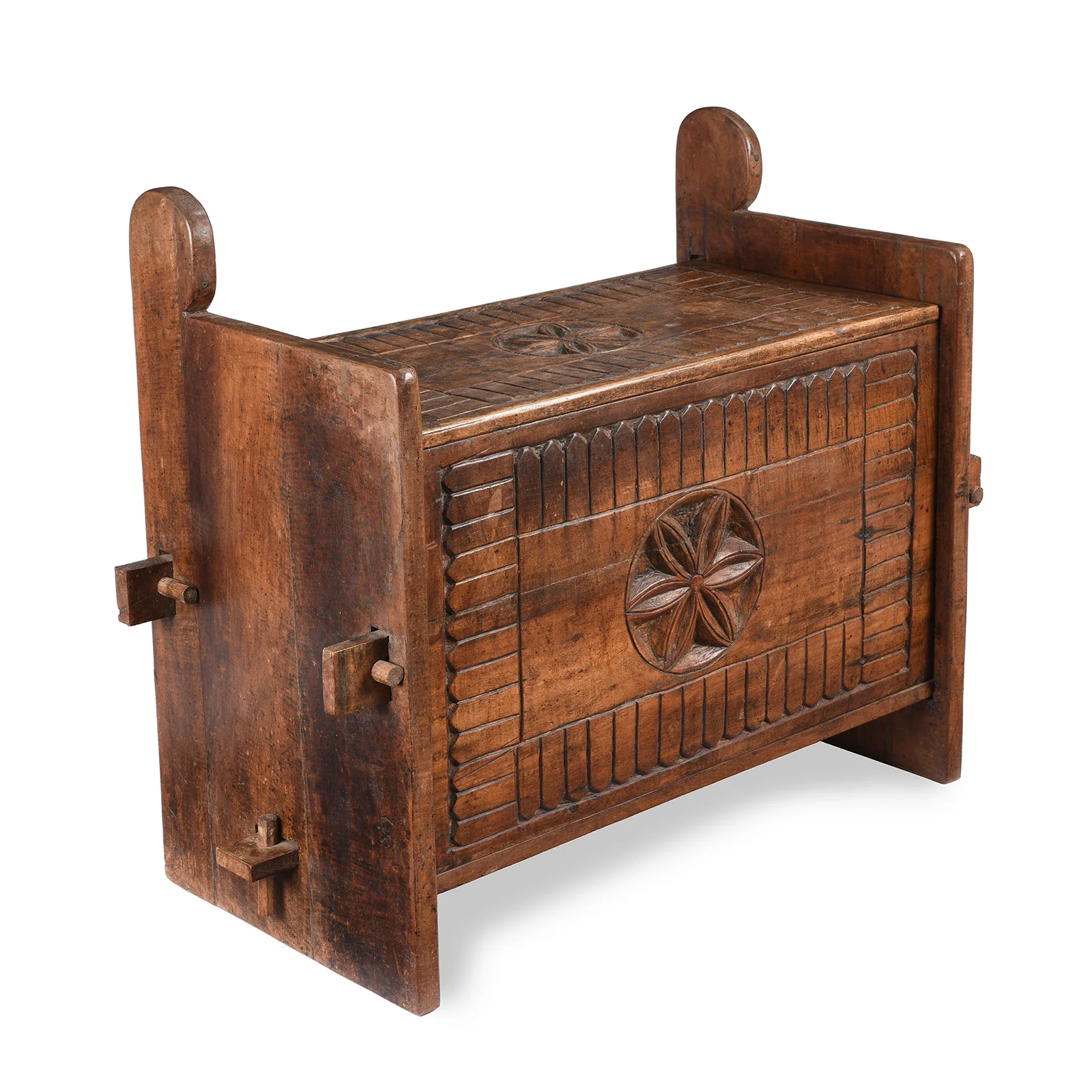 Carved Tribal Cedar Chest From The Kulu Valley - Ca 1920 - Image 2