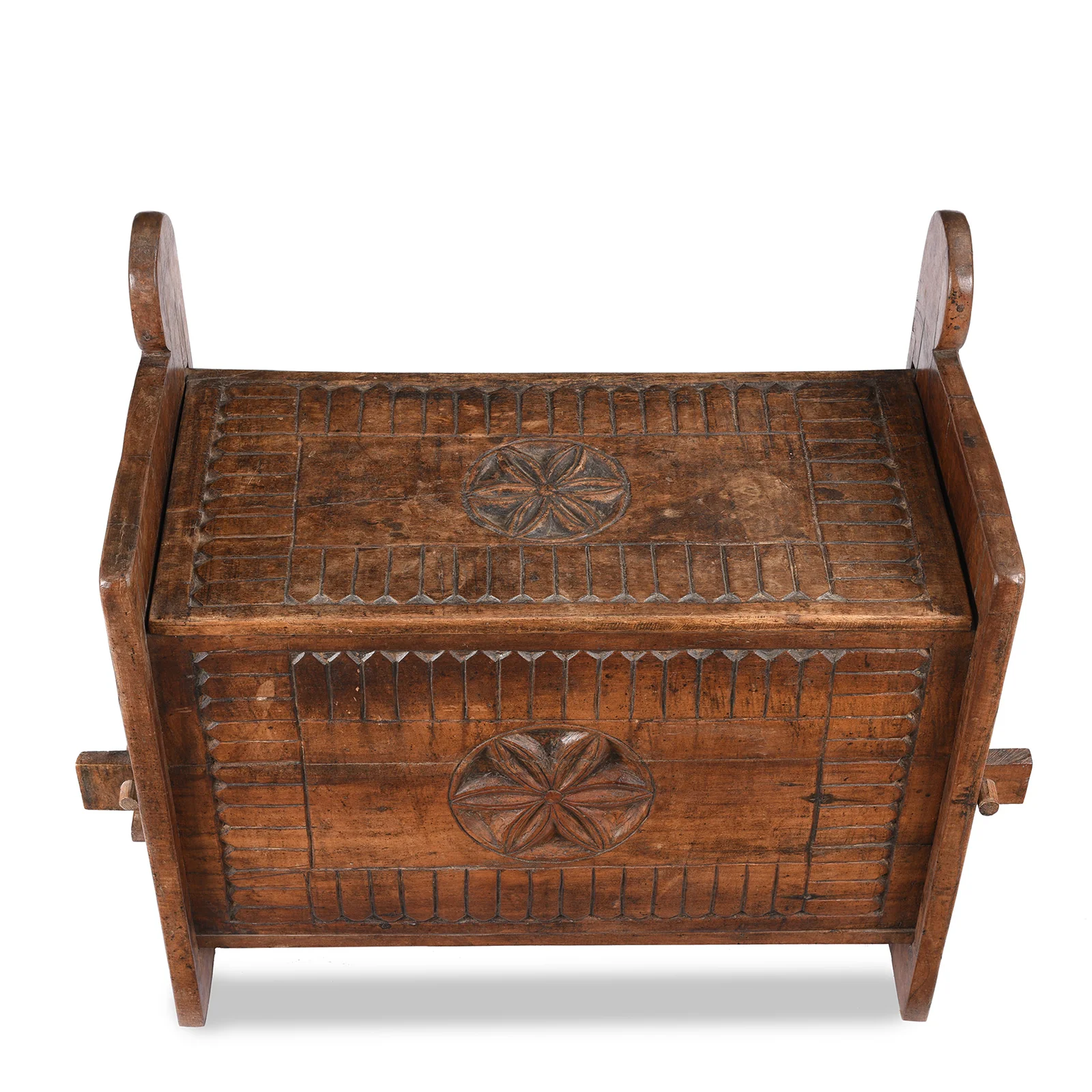 Carved Tribal Cedar Chest From The Kulu Valley - Ca 1920 - Image 4