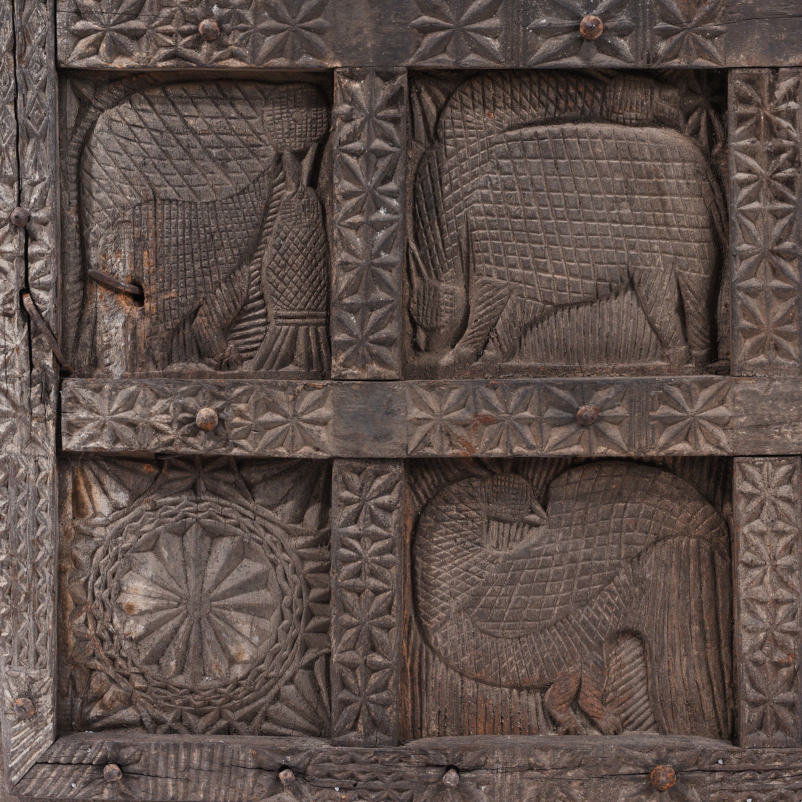Tribal Carved Cedar Door Panel From Kullu - 19th Century - Image 4