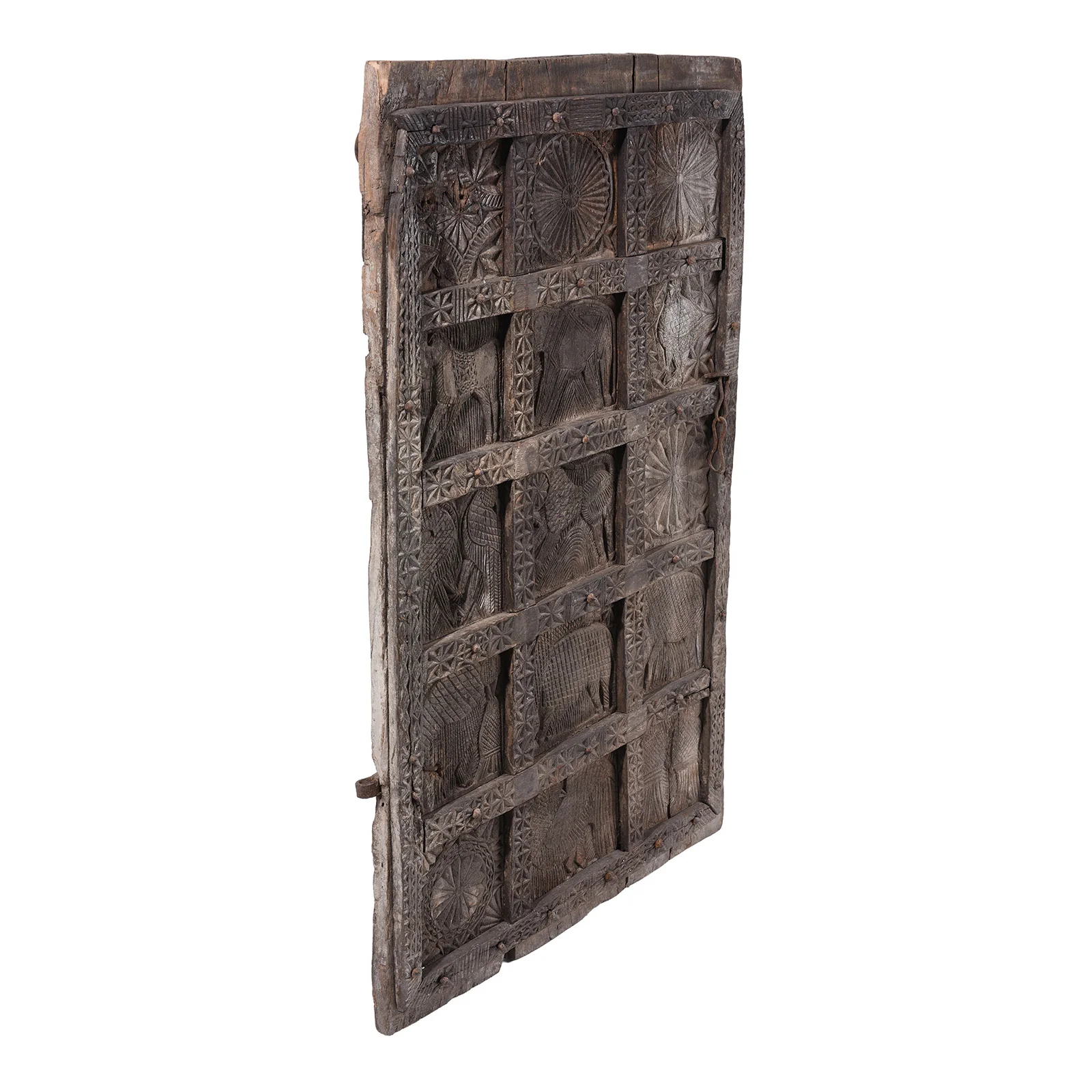 Tribal Carved Cedar Door Panel From Kullu - 19th Century - Image 8
