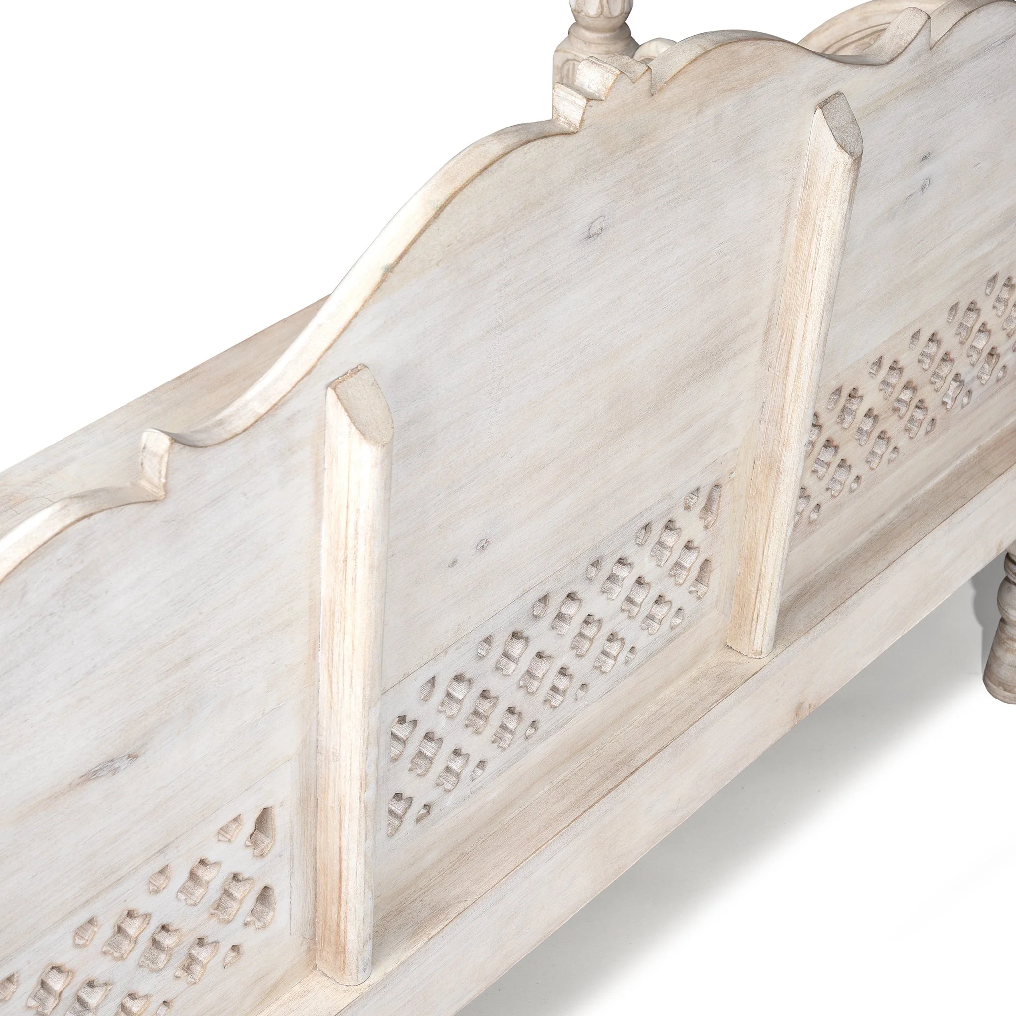 Carved & Limed Mango Wood Daybed - Image 11