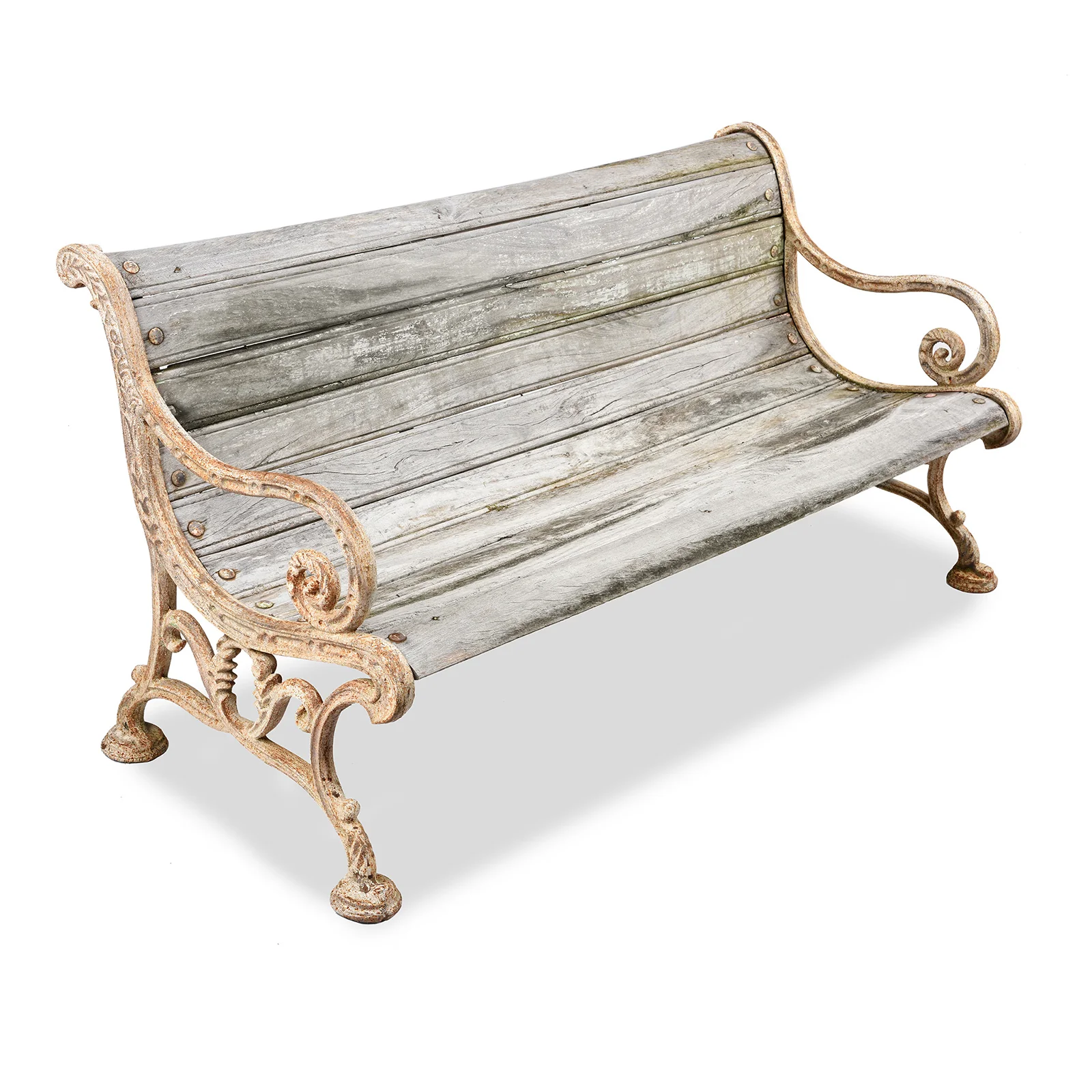 Cast Iron And Slatted Teak Bench - Ca 1900 - Image 2