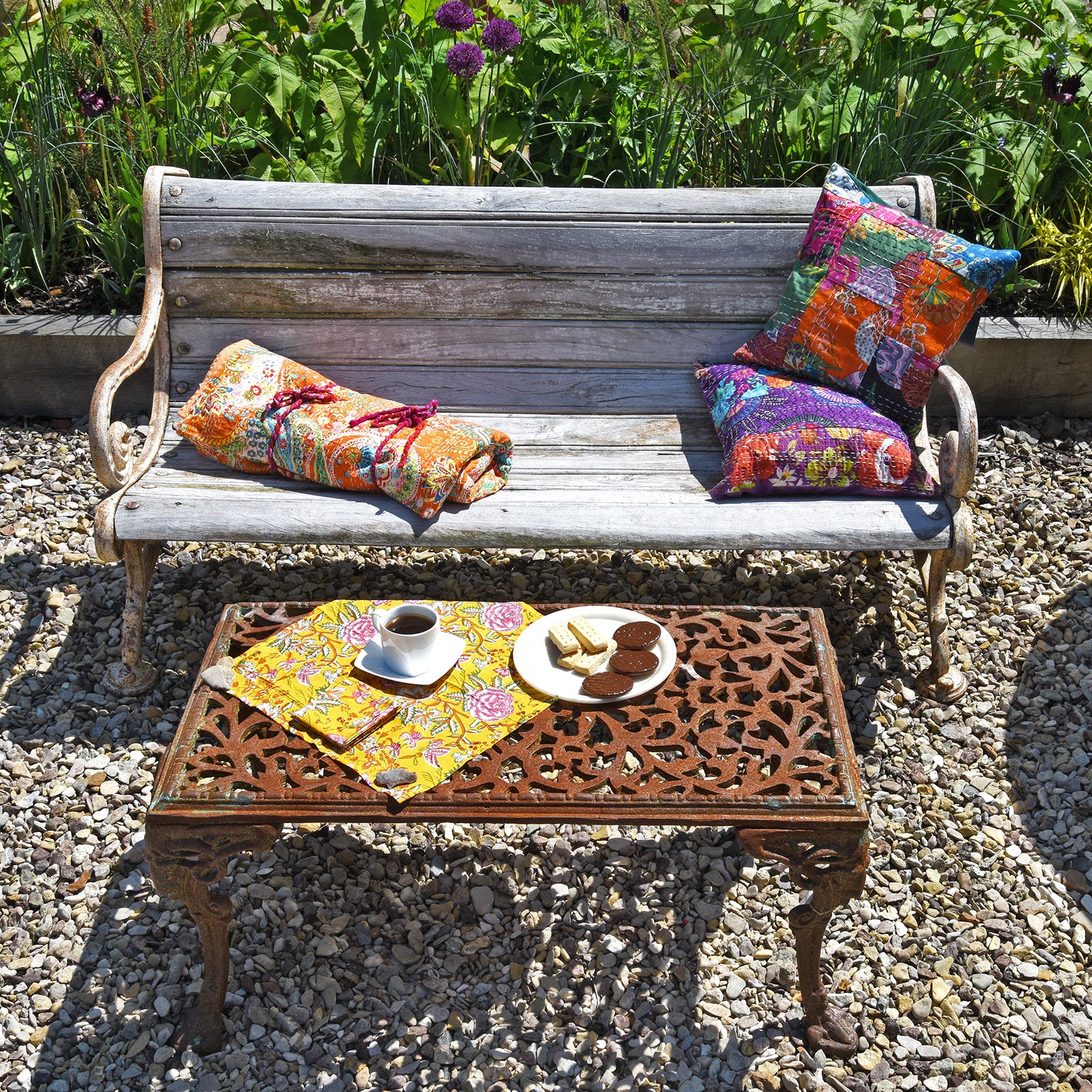 Cast Iron And Slatted Teak Bench - Ca 1900 - Image 4