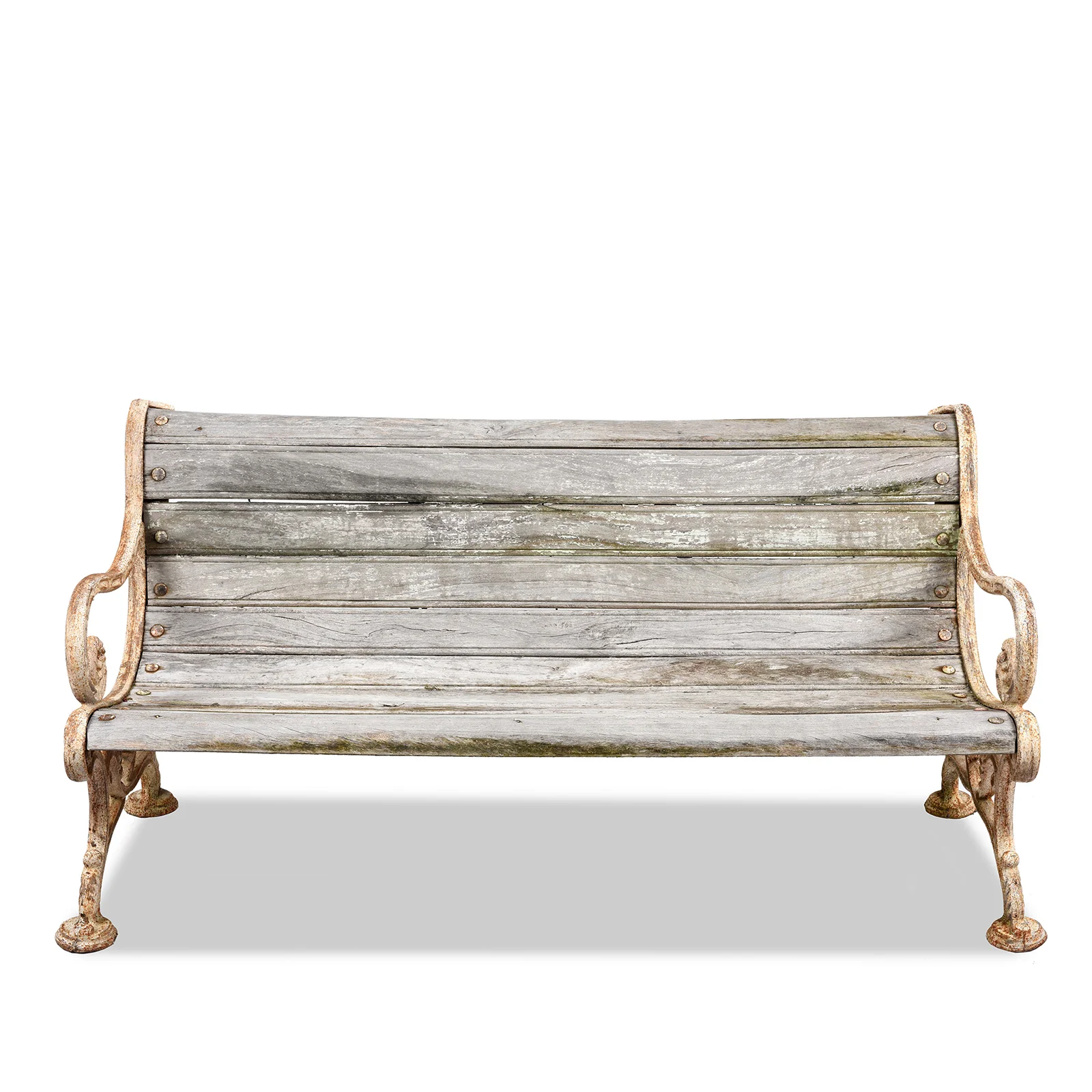 Cast Iron And Slatted Teak Bench - Ca 1900 - Image 7