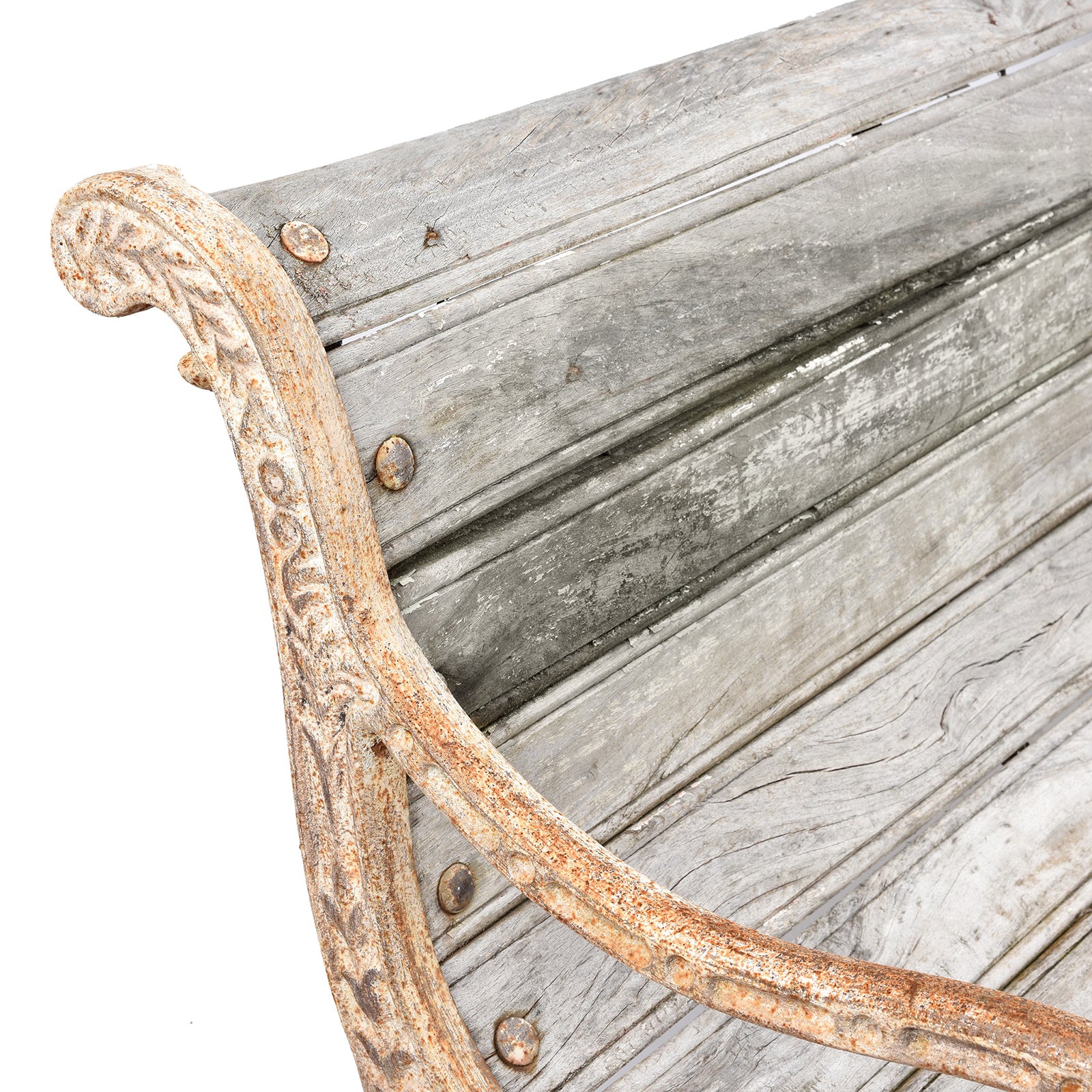 Cast Iron And Slatted Teak Bench - Ca 1900 - Image 9
