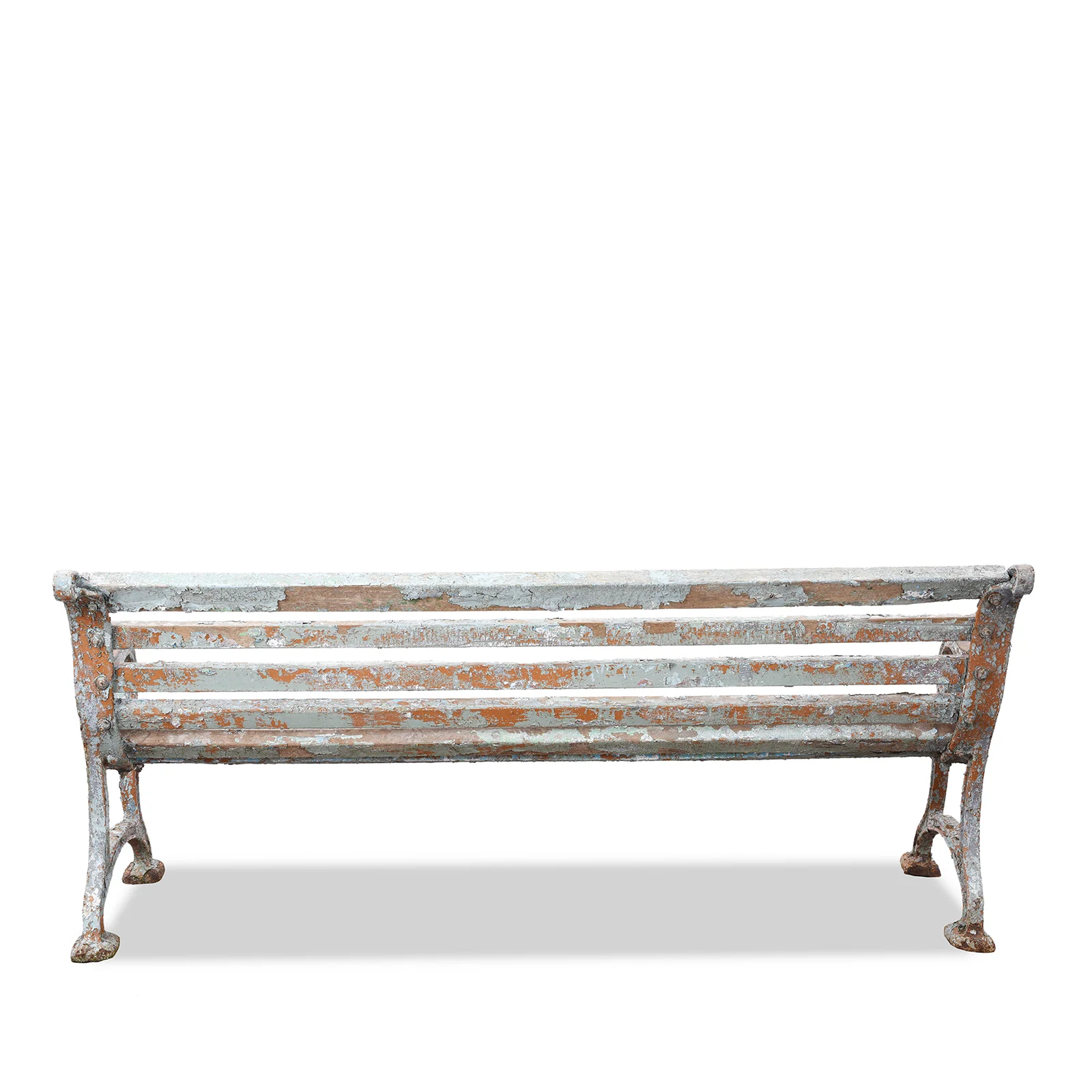 Blue Cast Iron Outdoor Bench - Ca 1940 - Image 5