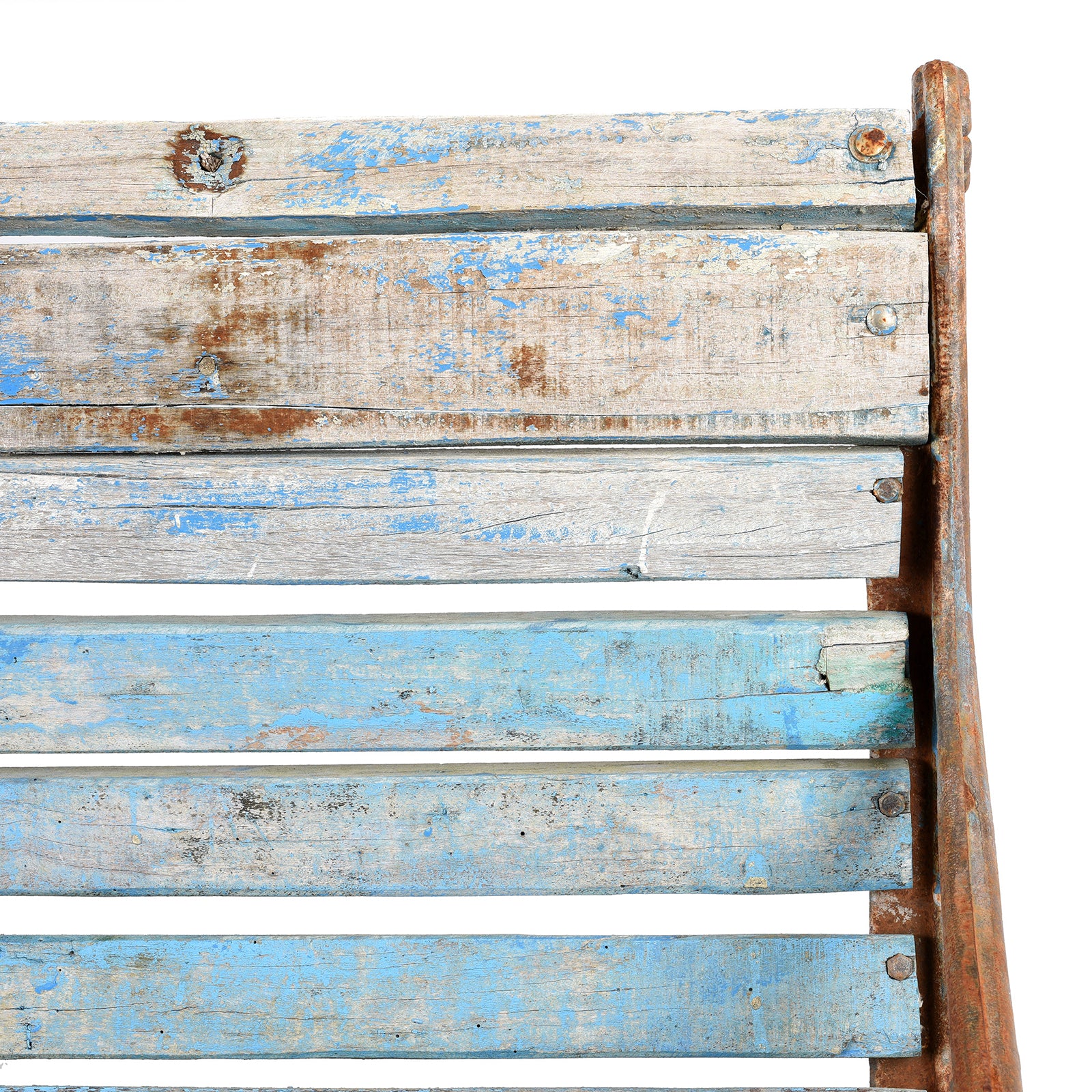 Blue Cast Iron Garden Bench - 1930 - Image 4