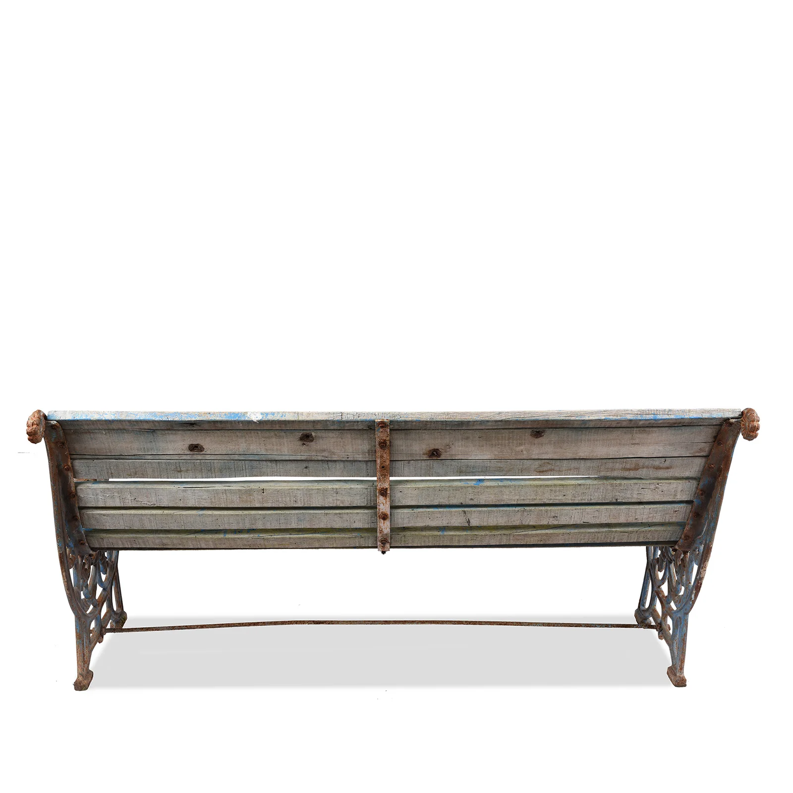 Blue Cast Iron Garden Bench - 1930 - Image 9