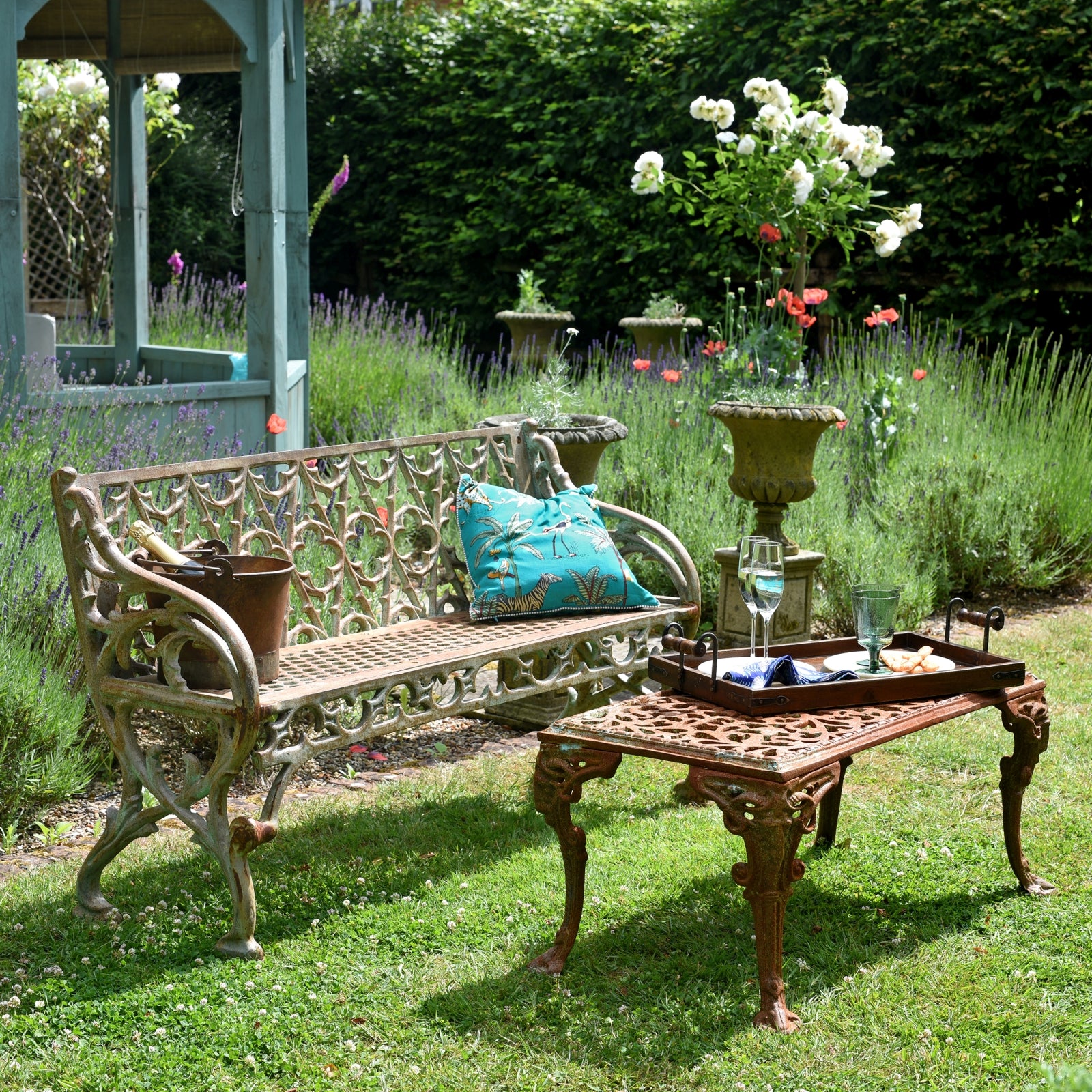 Neo Gothic Style Cast Iron Garden Bench