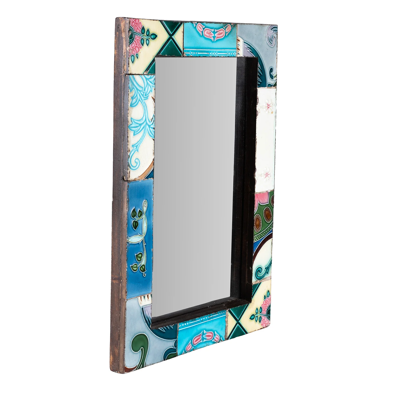 Mirror Made From Old Japanese Ceramic Tiles - Image 3