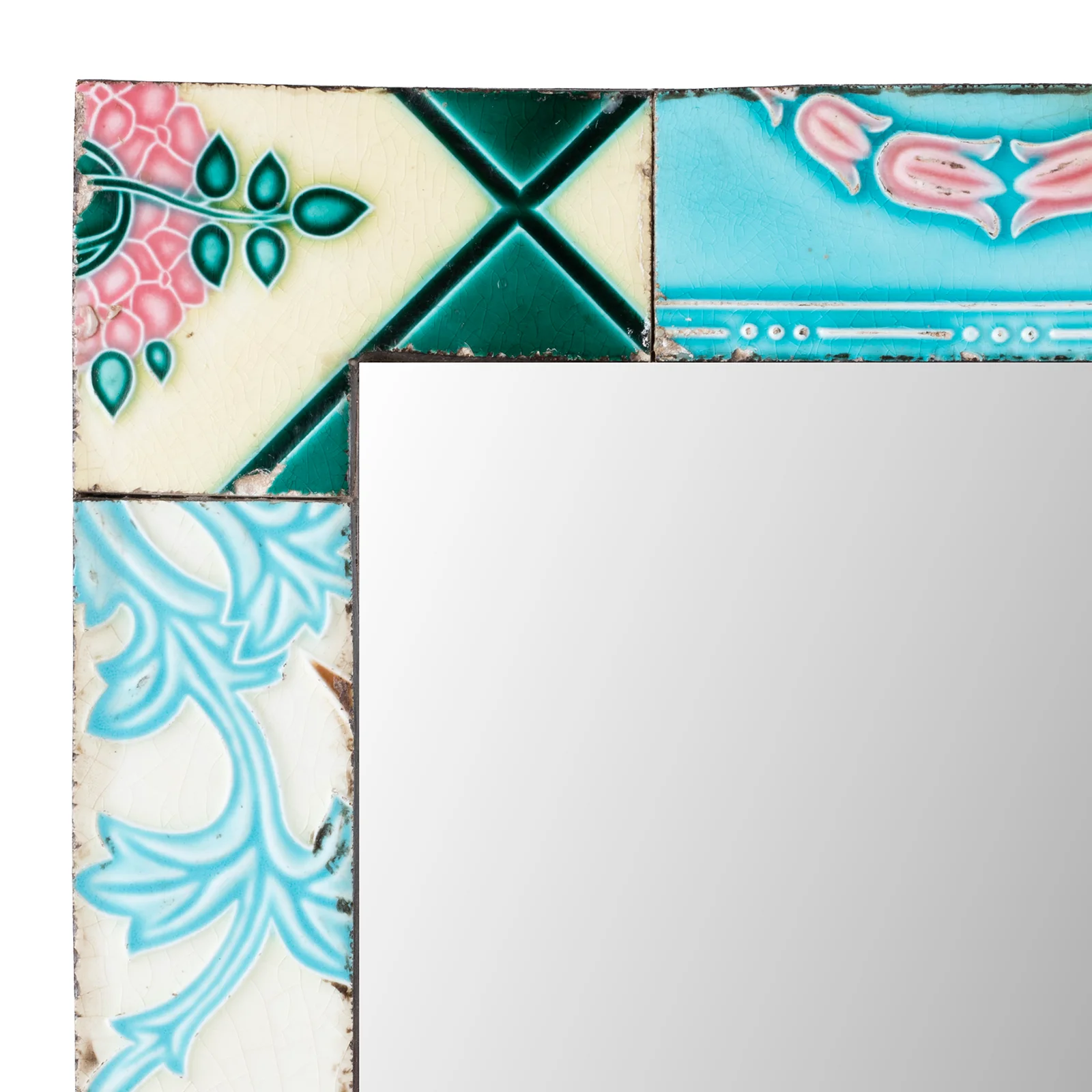 Mirror Made From Old Japanese Ceramic Tiles - Image 4