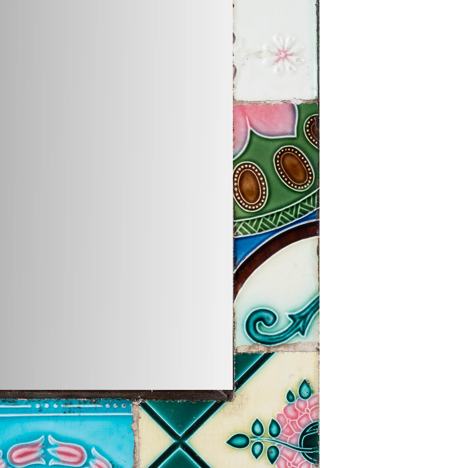 Mirror Made From Old Japanese Ceramic Tiles - Image 5