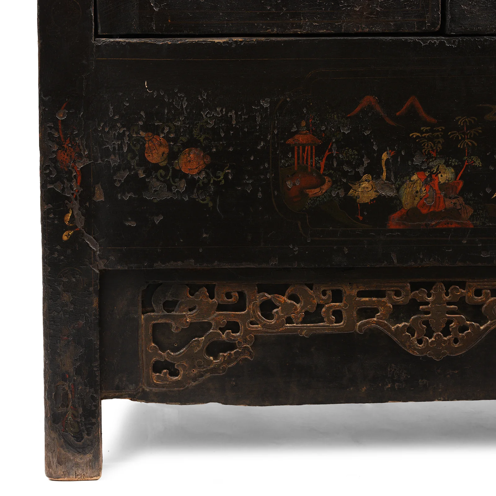 Black Lacquer Wedding Cabinet From Shanxi -19th Century - Image 12
