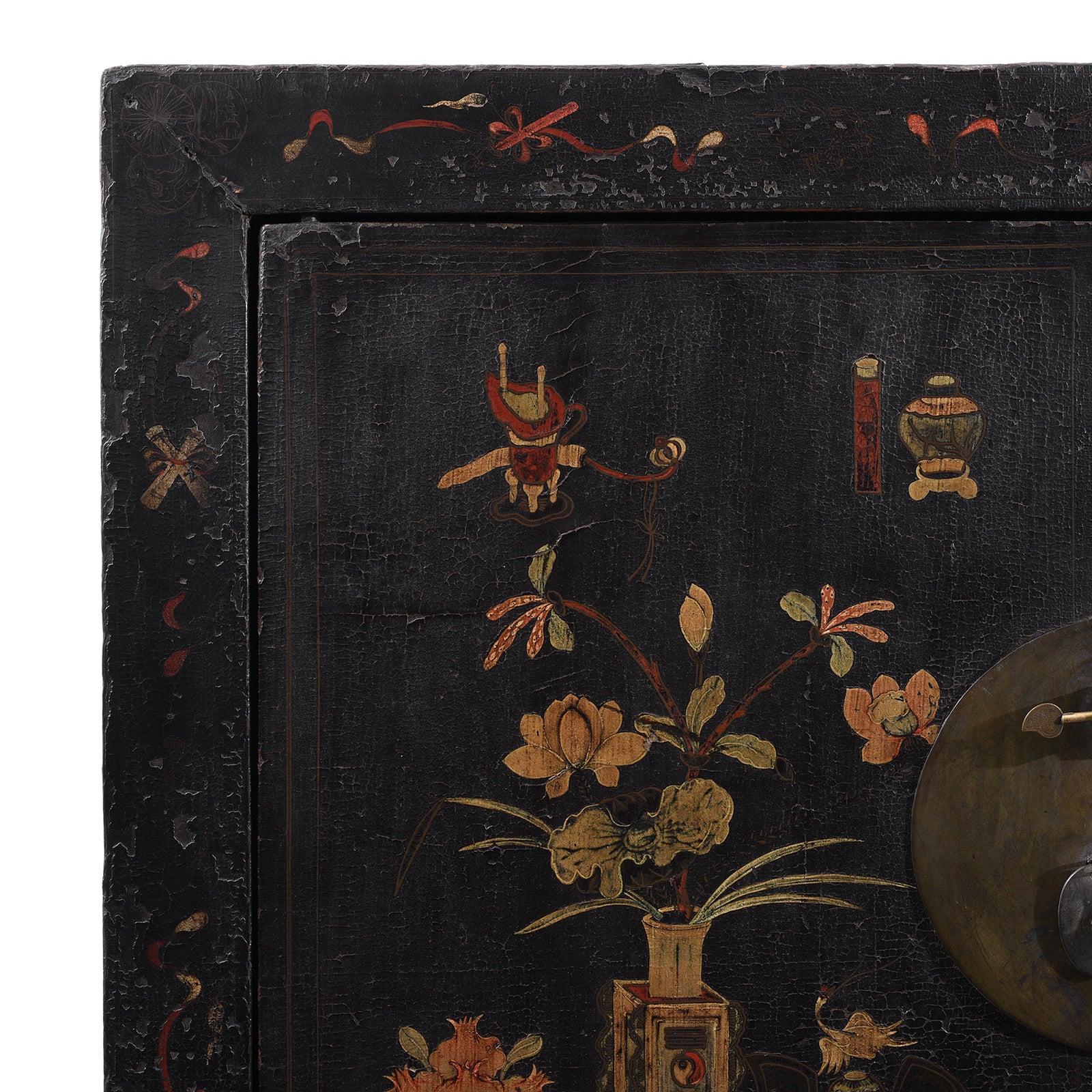 Black Lacquer Wedding Cabinet From Shanxi -19th Century - Image 3