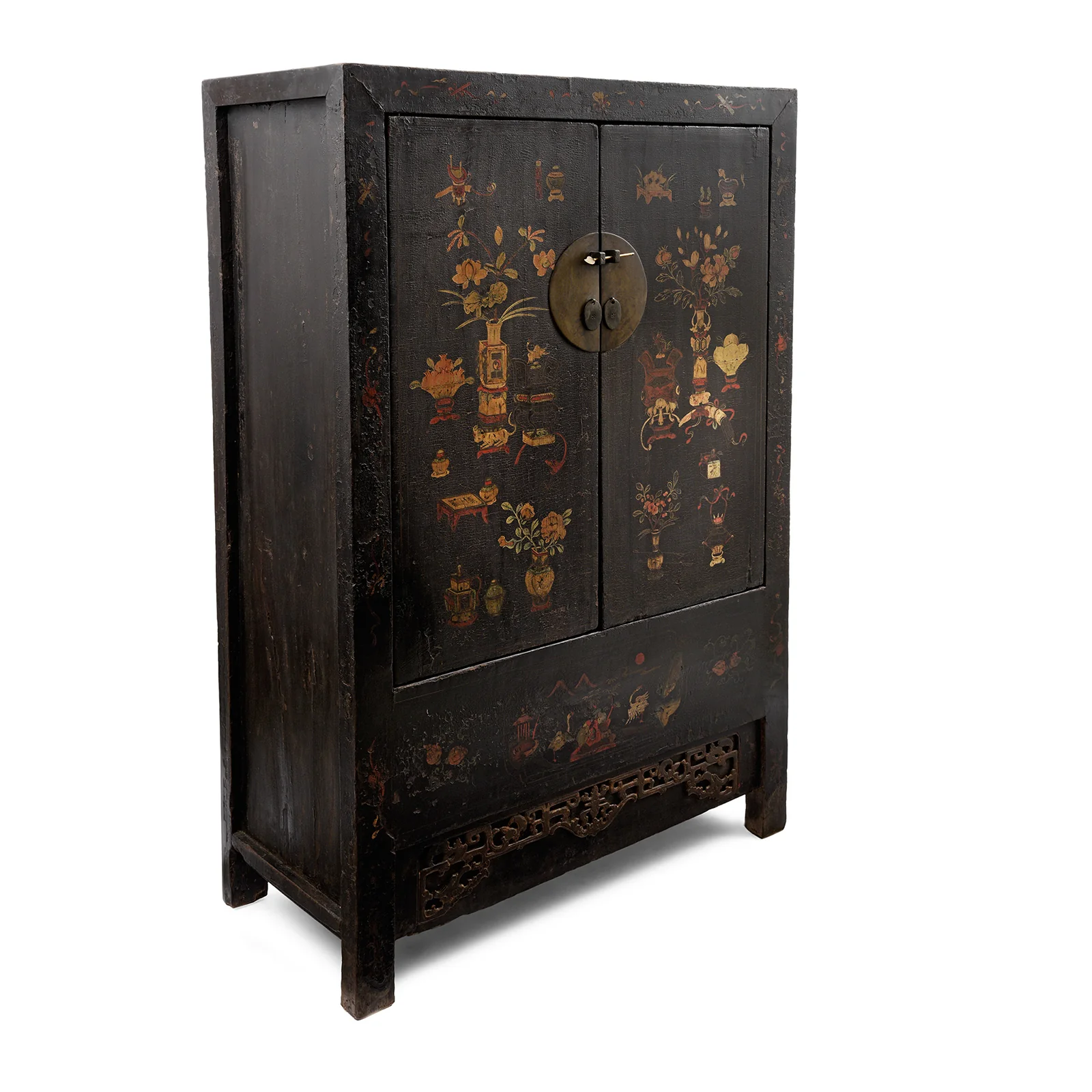 Black Lacquer Wedding Cabinet From Shanxi -19th Century - Image 5
