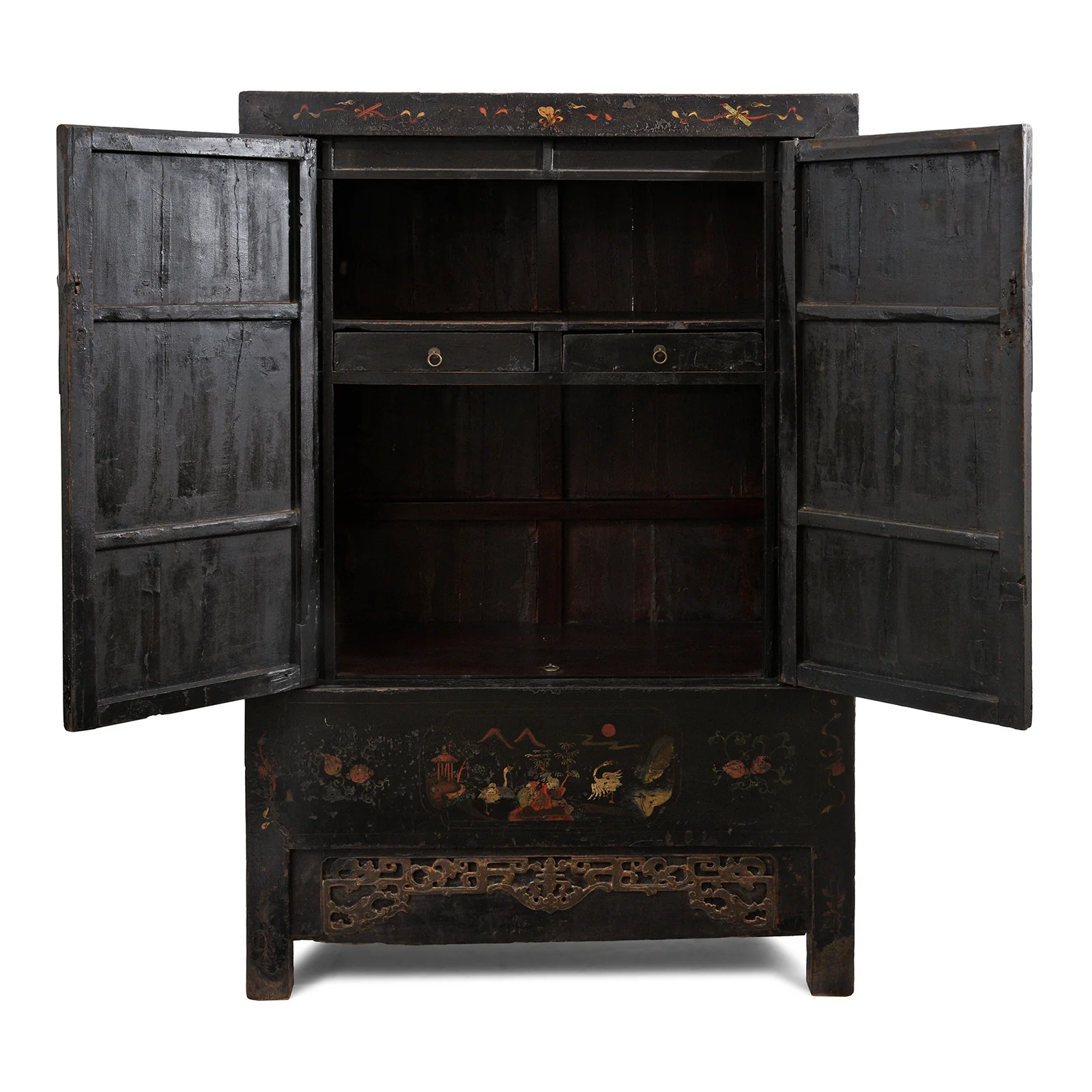 Black Lacquer Wedding Cabinet From Shanxi -19th Century - Image 6