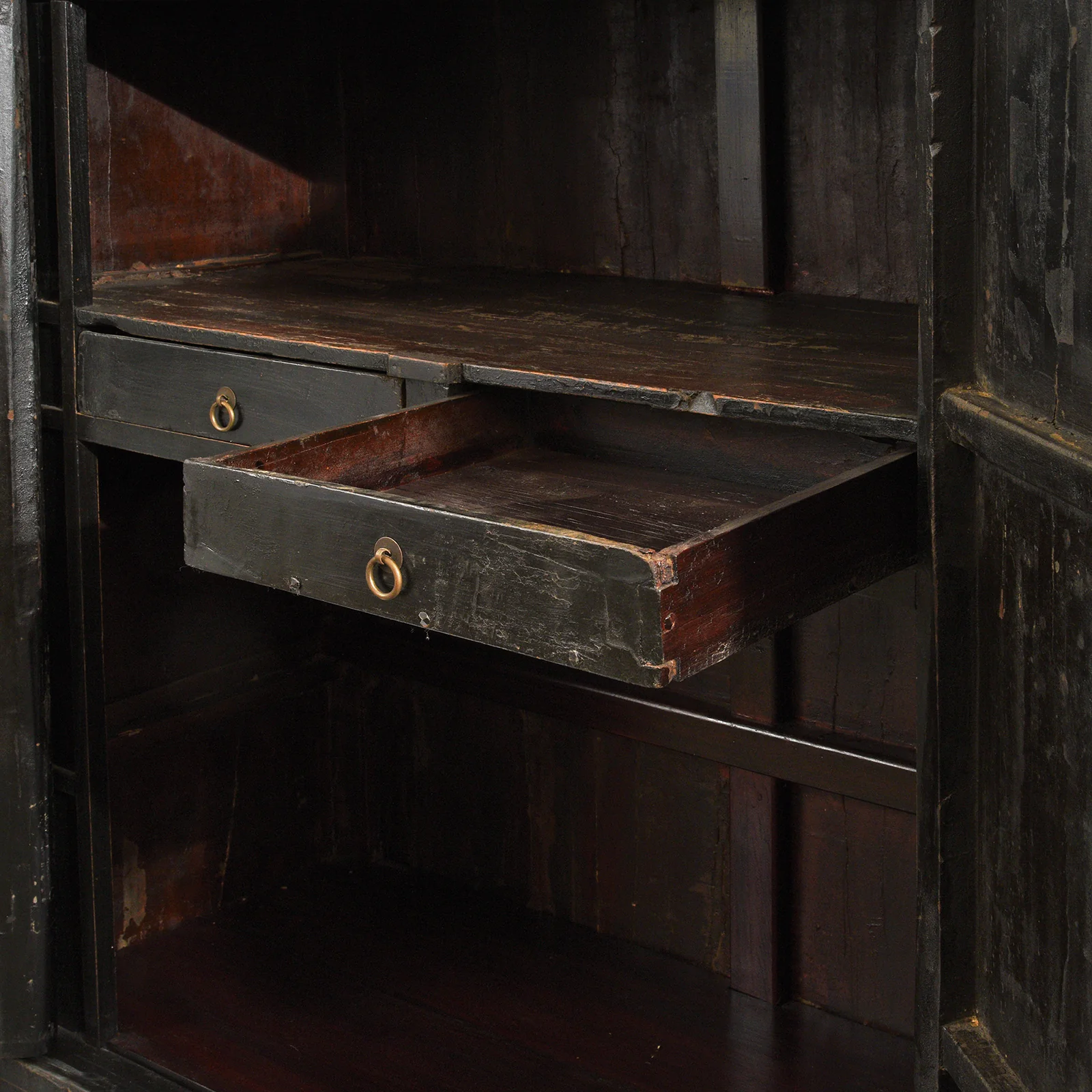 Black Lacquer Wedding Cabinet From Shanxi -19th Century - Image 7