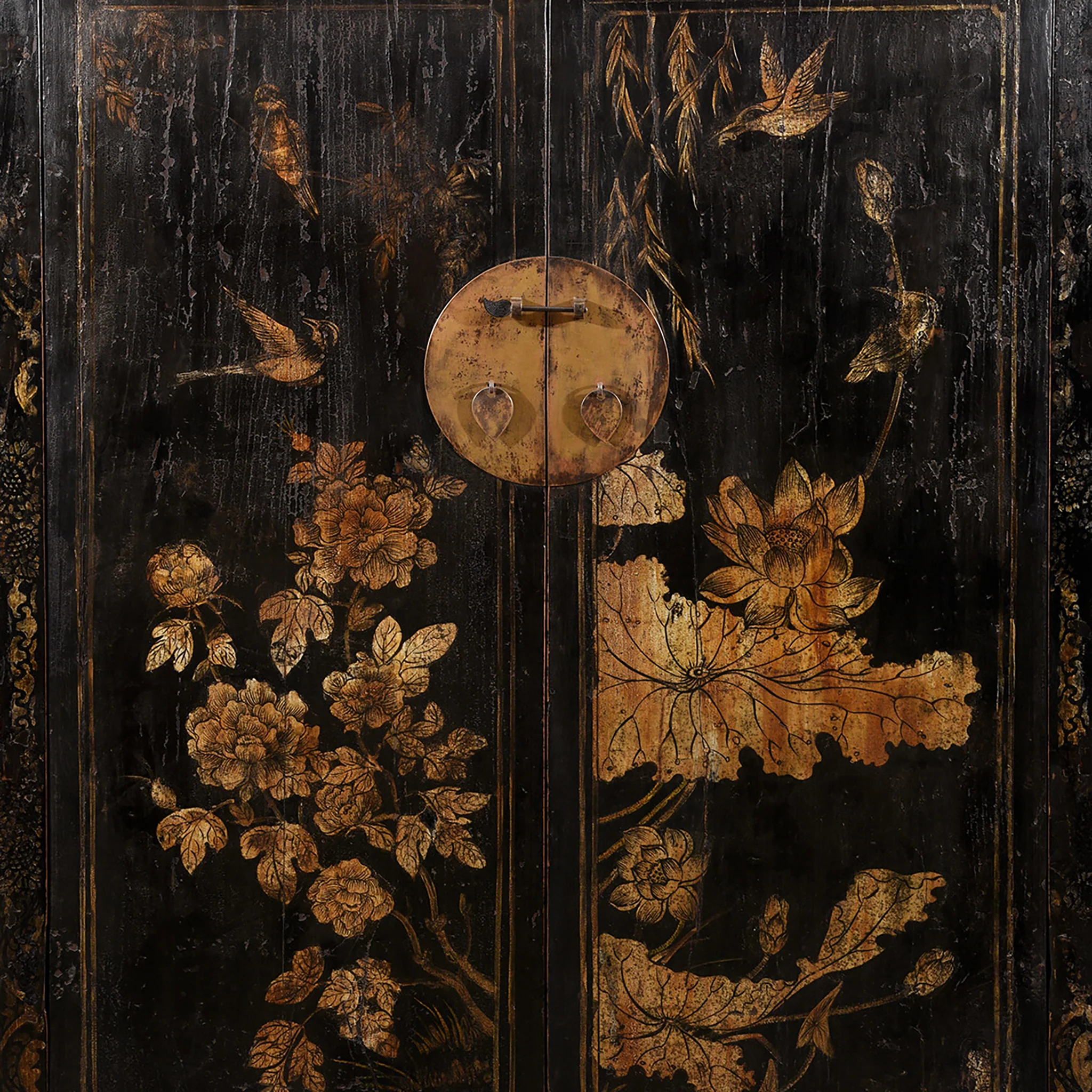 Black Lacquer Wedding Cabinet From Shanxi -19th Century - Image 2