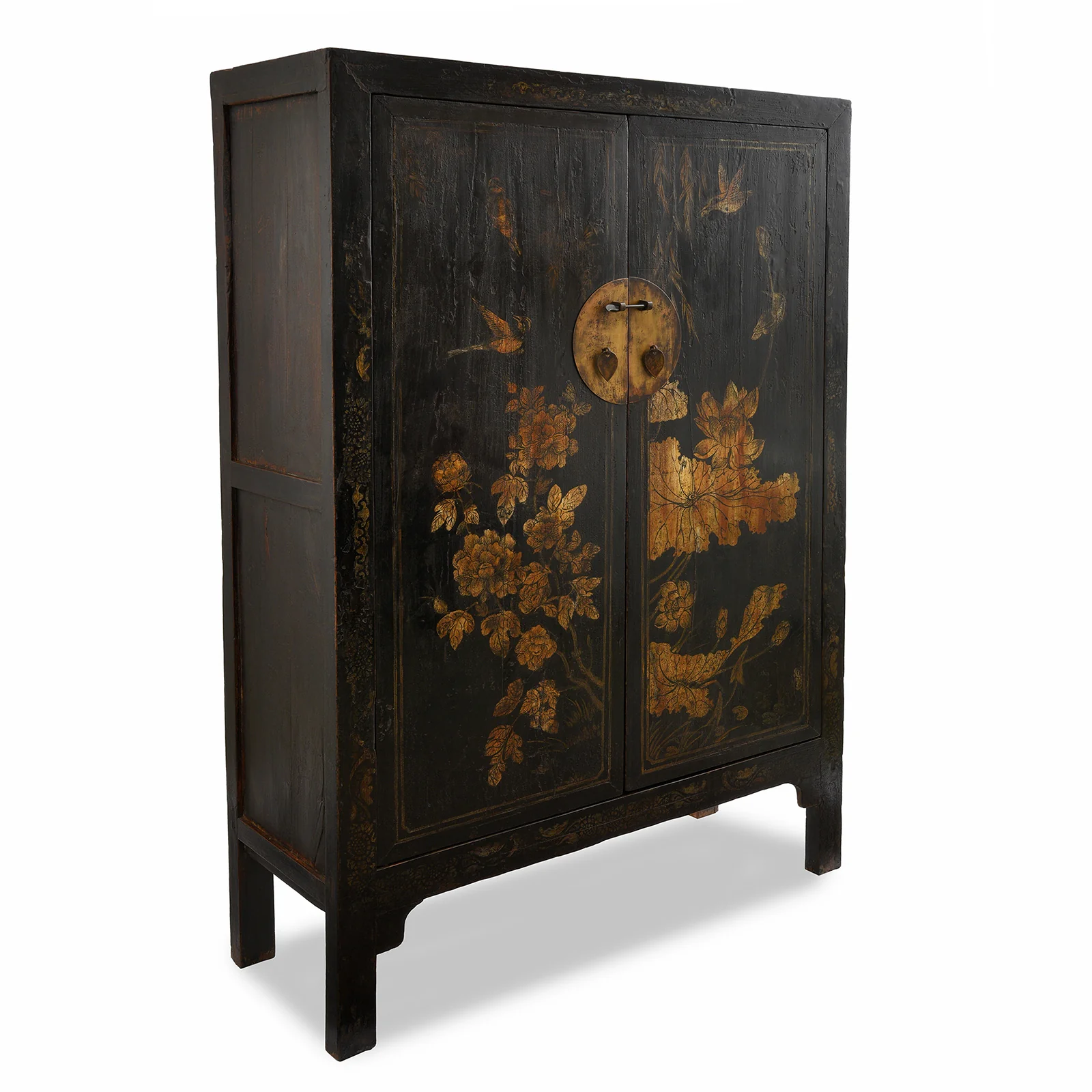 Black Lacquer Wedding Cabinet From Shanxi -19th Century - Image 4