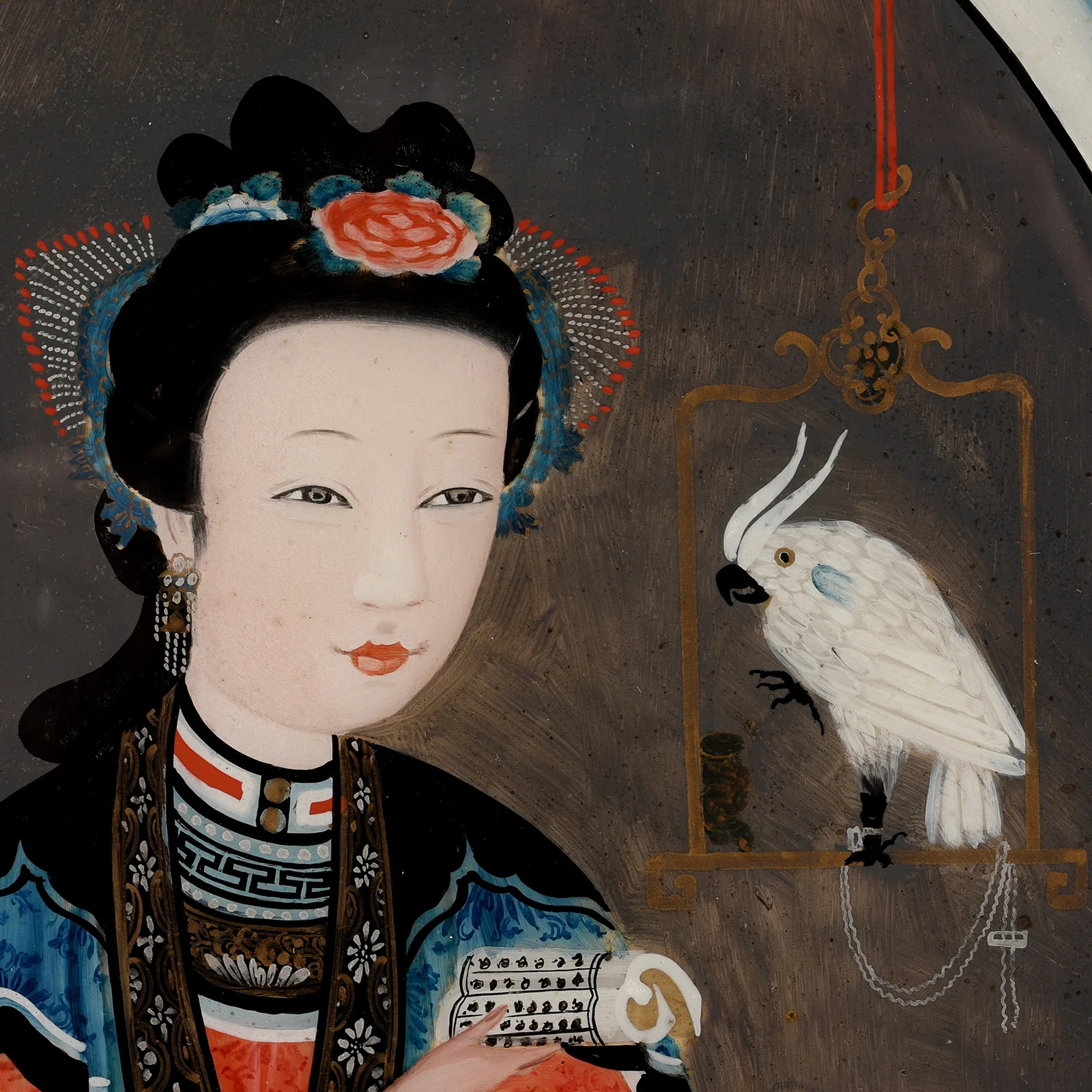 Pair of Chinese Export Reverse Glass Paintings - Late 18th Century - Image 2