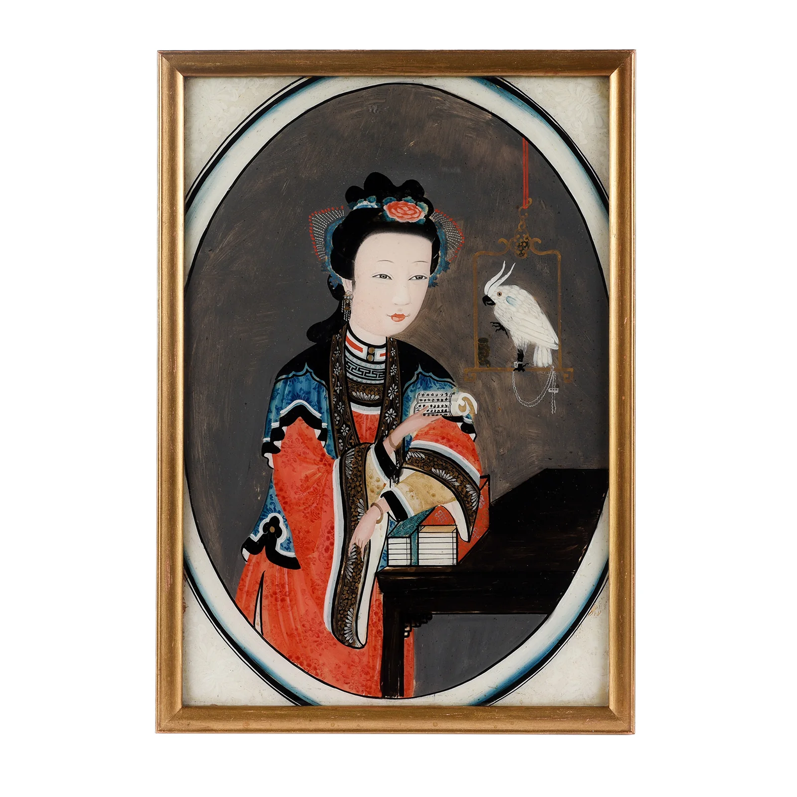 Pair of Chinese Export Reverse Glass Paintings - Late 18th Century - Image 3