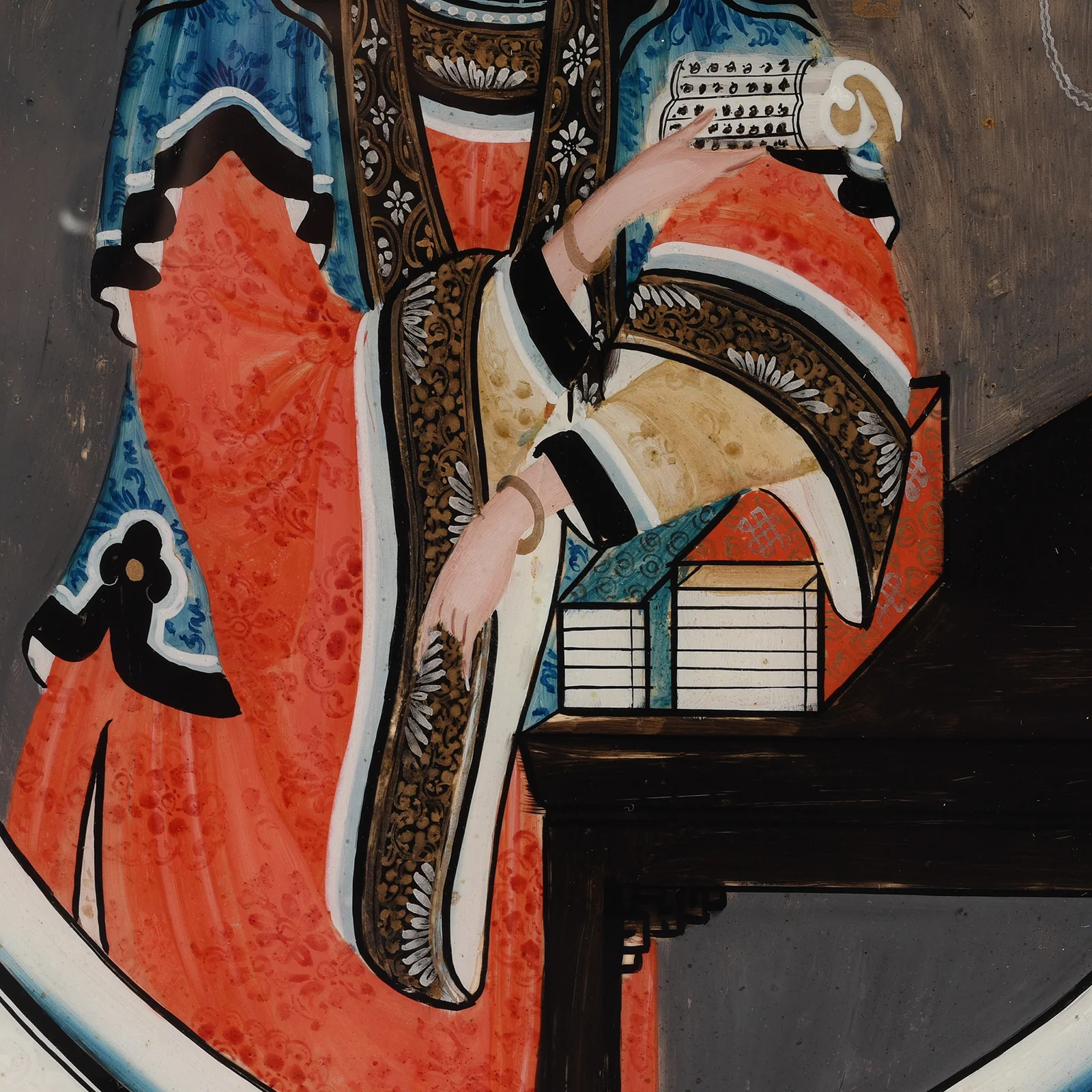 Pair of Chinese Export Reverse Glass Paintings - Late 18th Century - Image 4