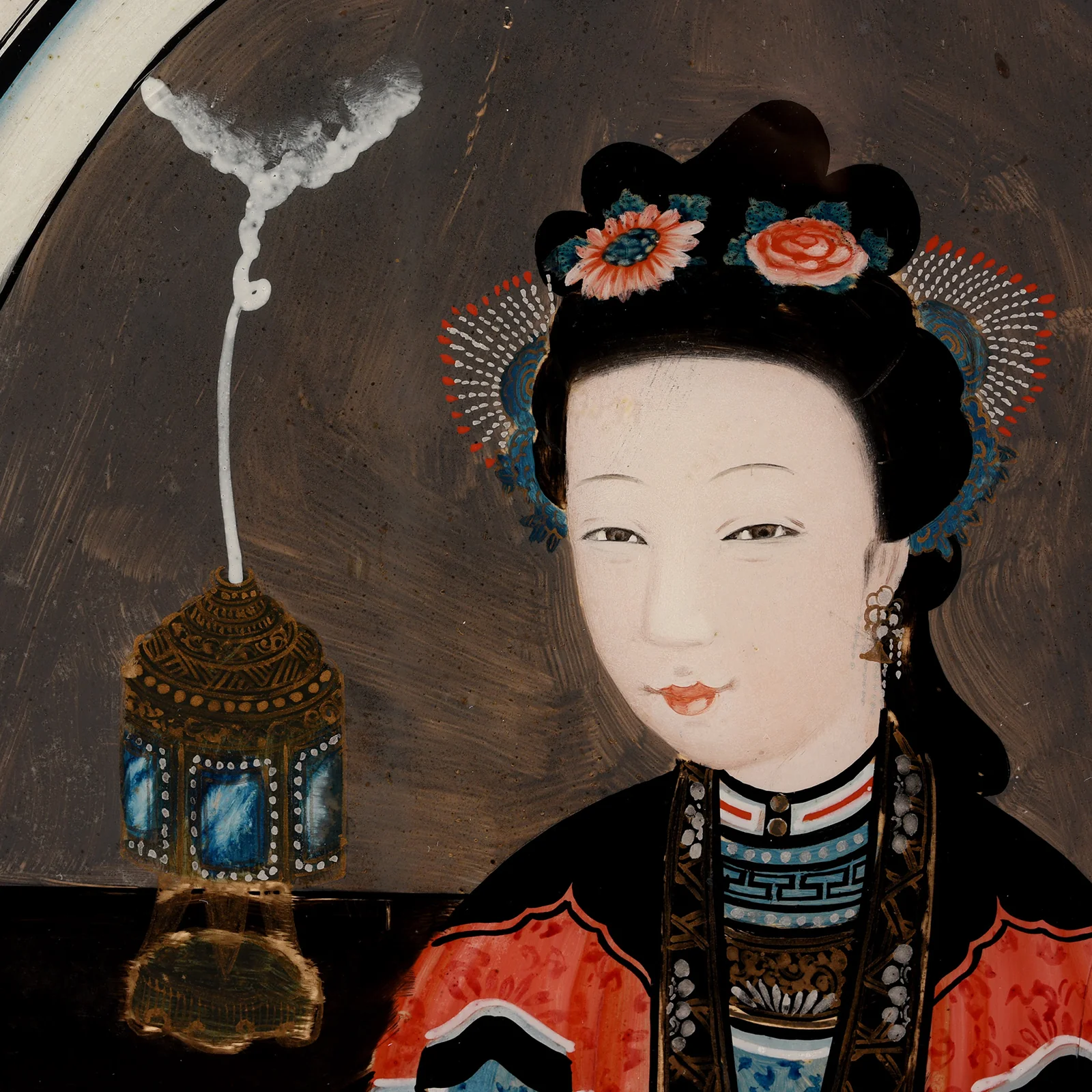 Pair of Chinese Export Reverse Glass Paintings - Late 18th Century - Image 8