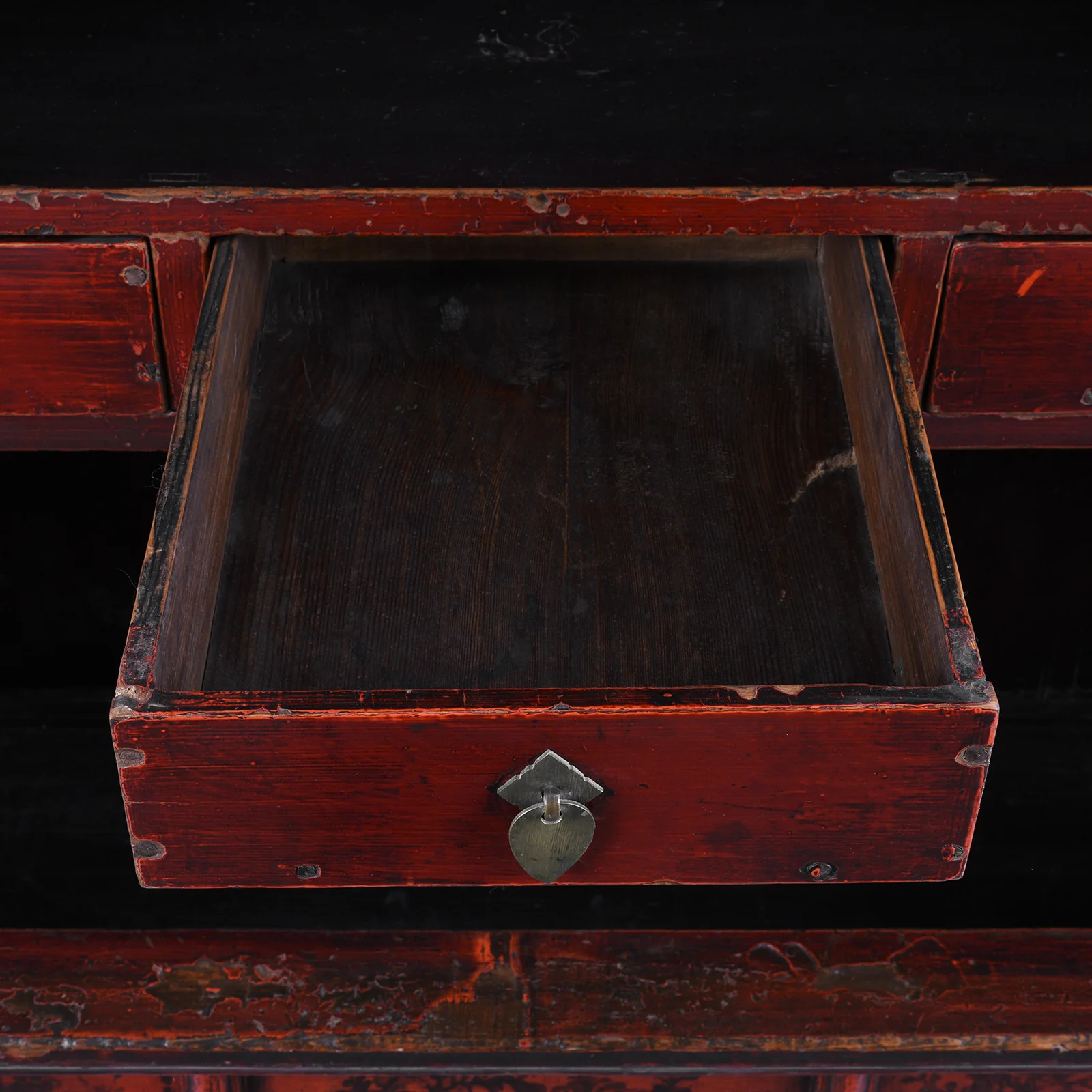 Red Lacquer Chilong Dragon Wedding Cabinet -19th Century - Image 13