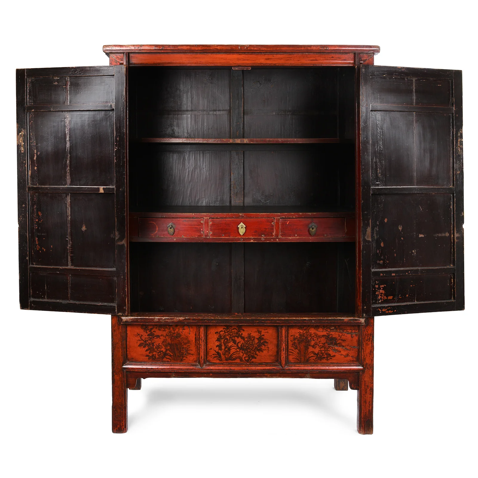 Red Lacquer Chilong Dragon Wedding Cabinet -19th Century - Image 5