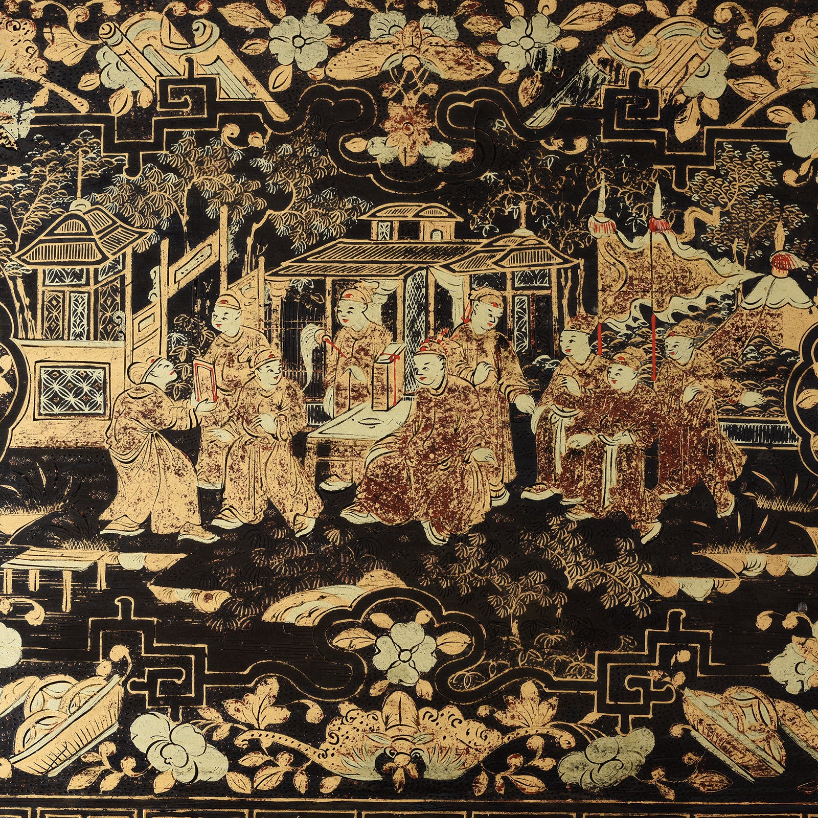 Gilt Black Lacquer Chinese Export Sewing Box - Early 19th Century - Image 12