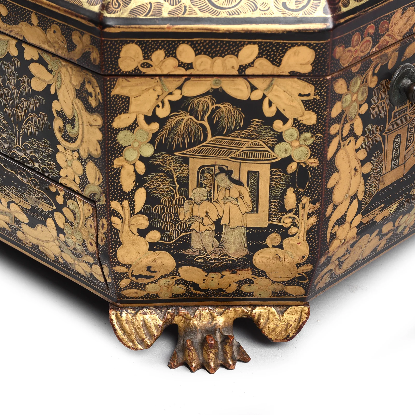 Black Lacquer Canton Export Sewing Box - Early 19th Century - Image 12