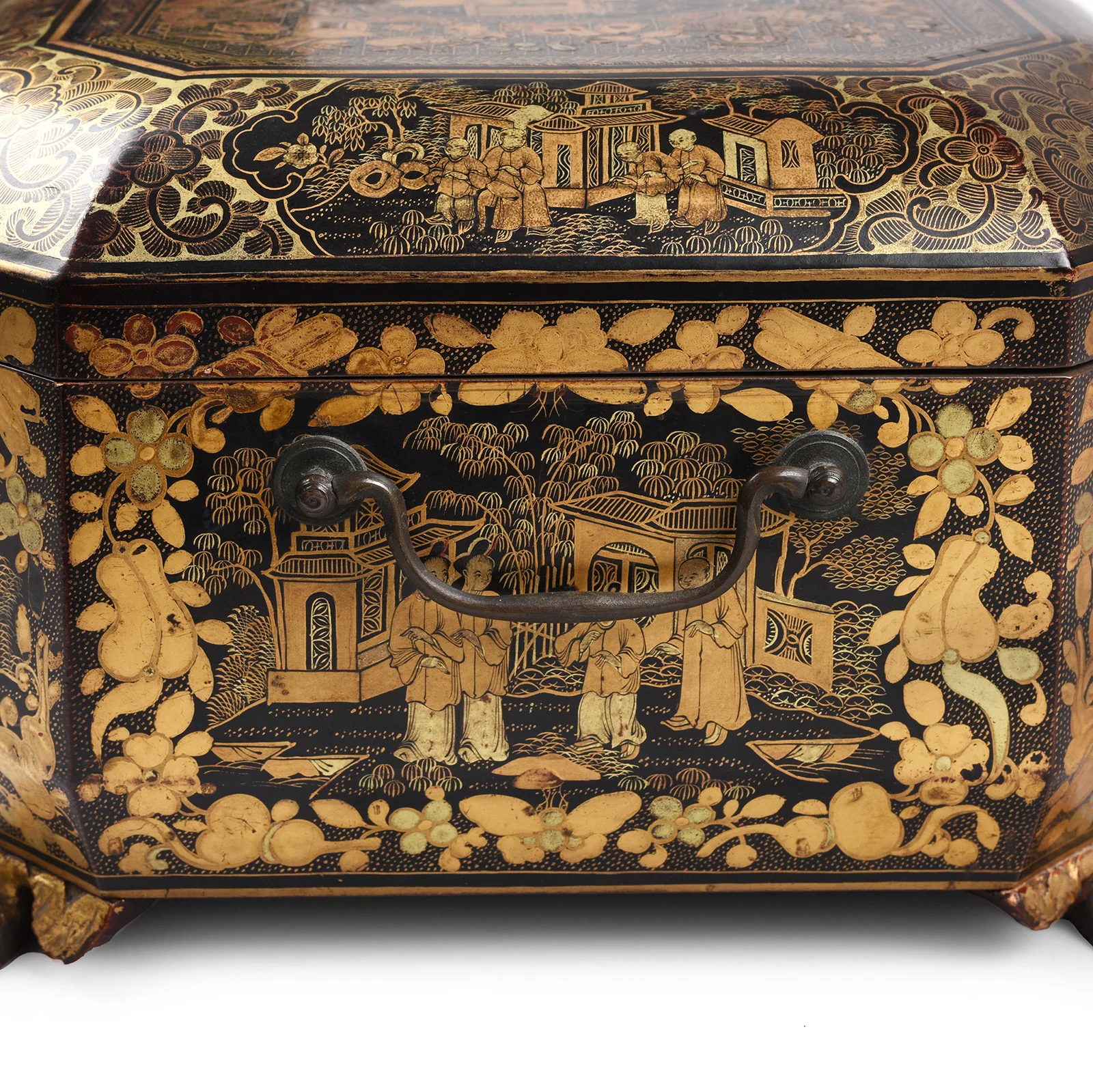 Black Lacquer Canton Export Sewing Box - Early 19th Century - Image 13