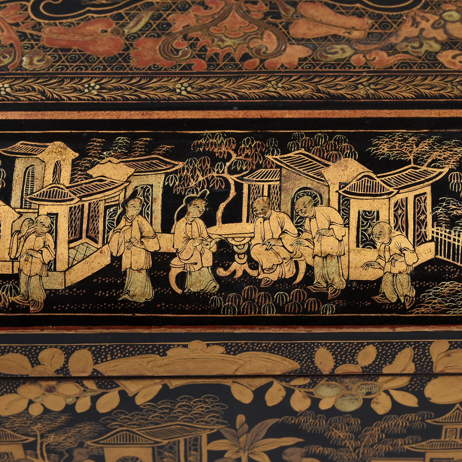 Black Lacquer Canton Export Sewing Box - Early 19th Century - Image 14