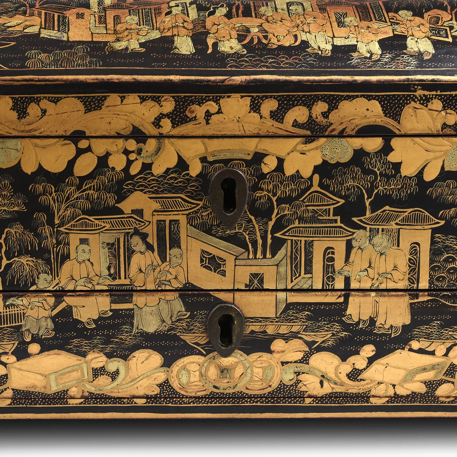 Black Lacquer Canton Export Sewing Box - Early 19th Century - Image 15