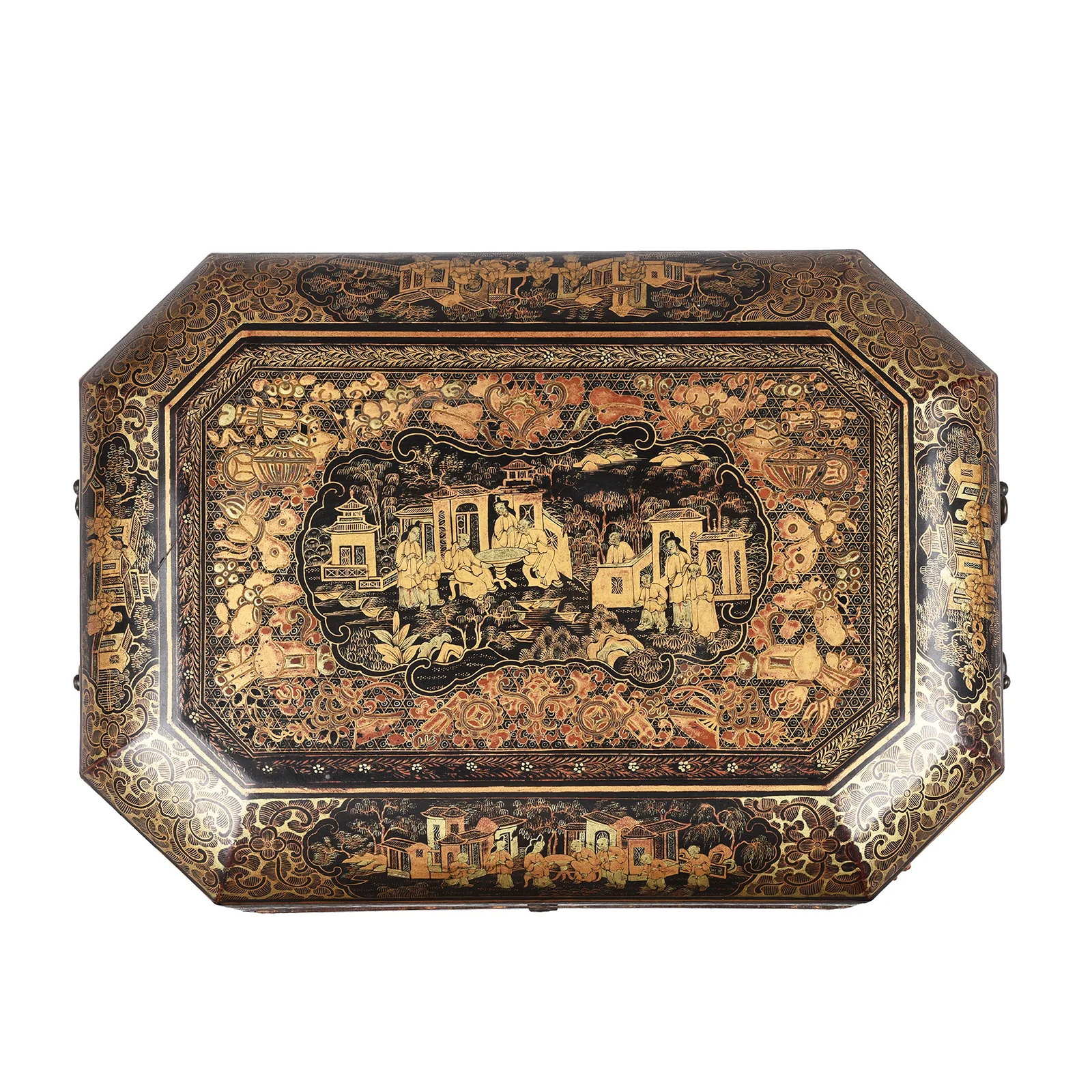 Black Lacquer Canton Export Sewing Box - Early 19th Century - Image 4
