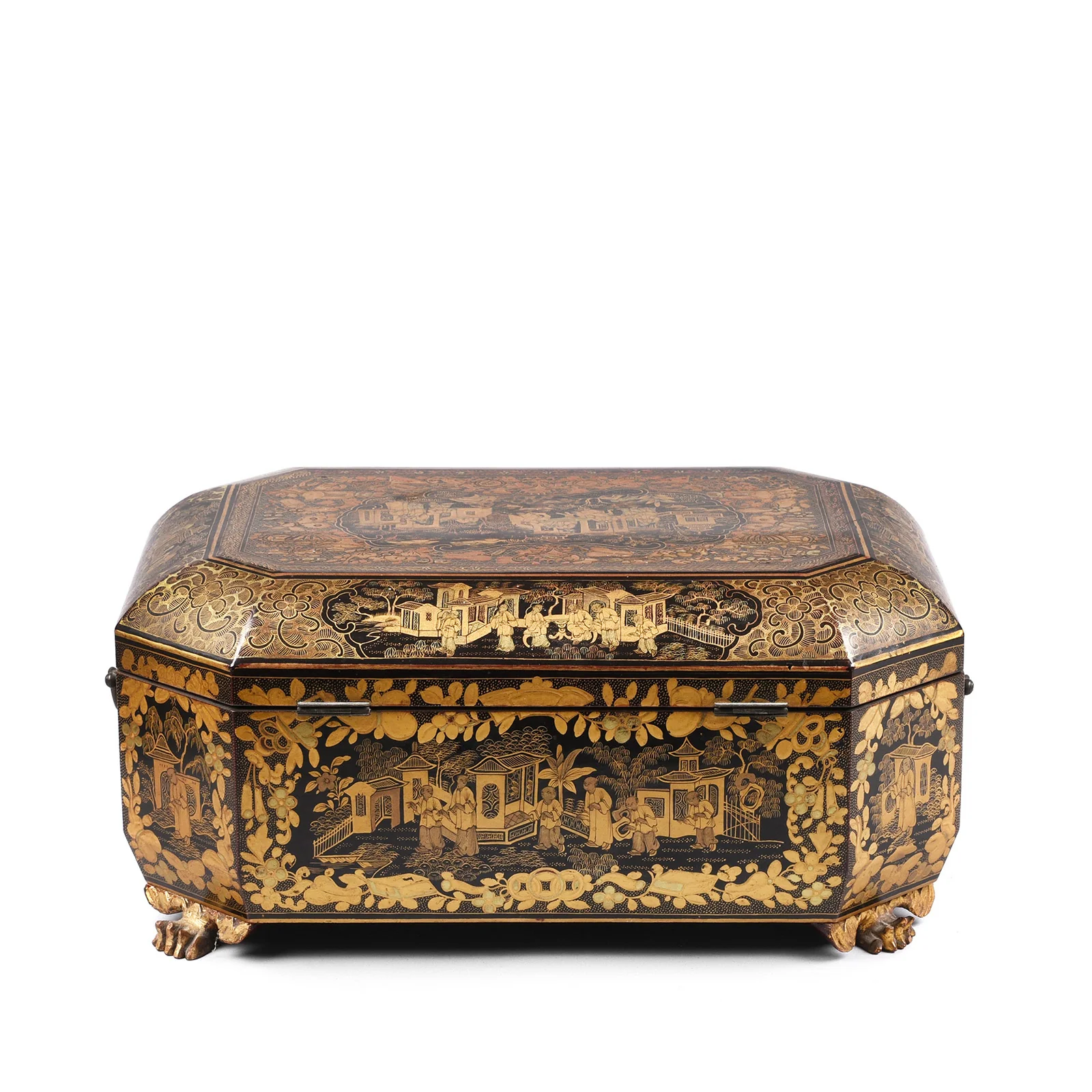 Black Lacquer Canton Export Sewing Box - Early 19th Century - Image 8