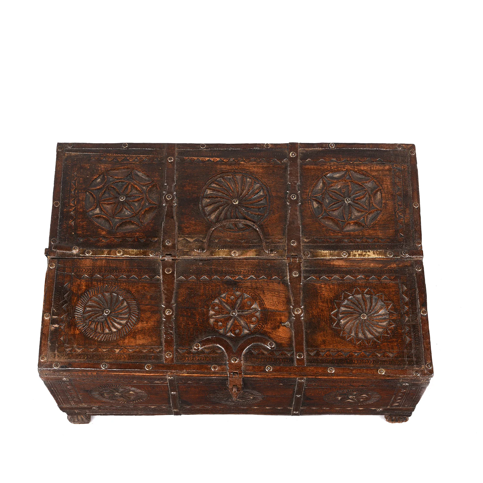 Chip Carved Merchants Box From Rajasthan - 19th Century - Image 3