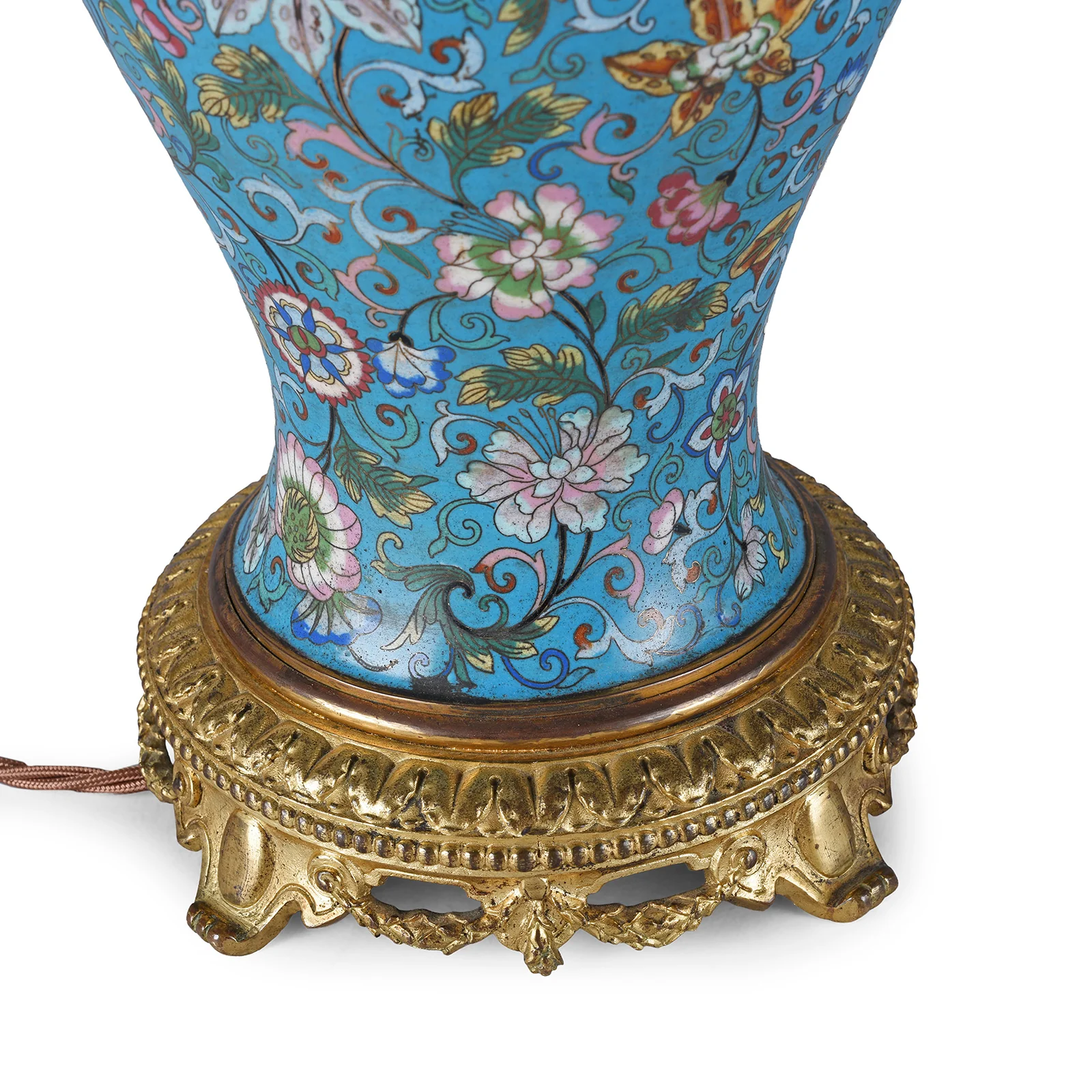 Cloisonne Baluster Vase Lamp - Late Qing Dynasty - Image 3