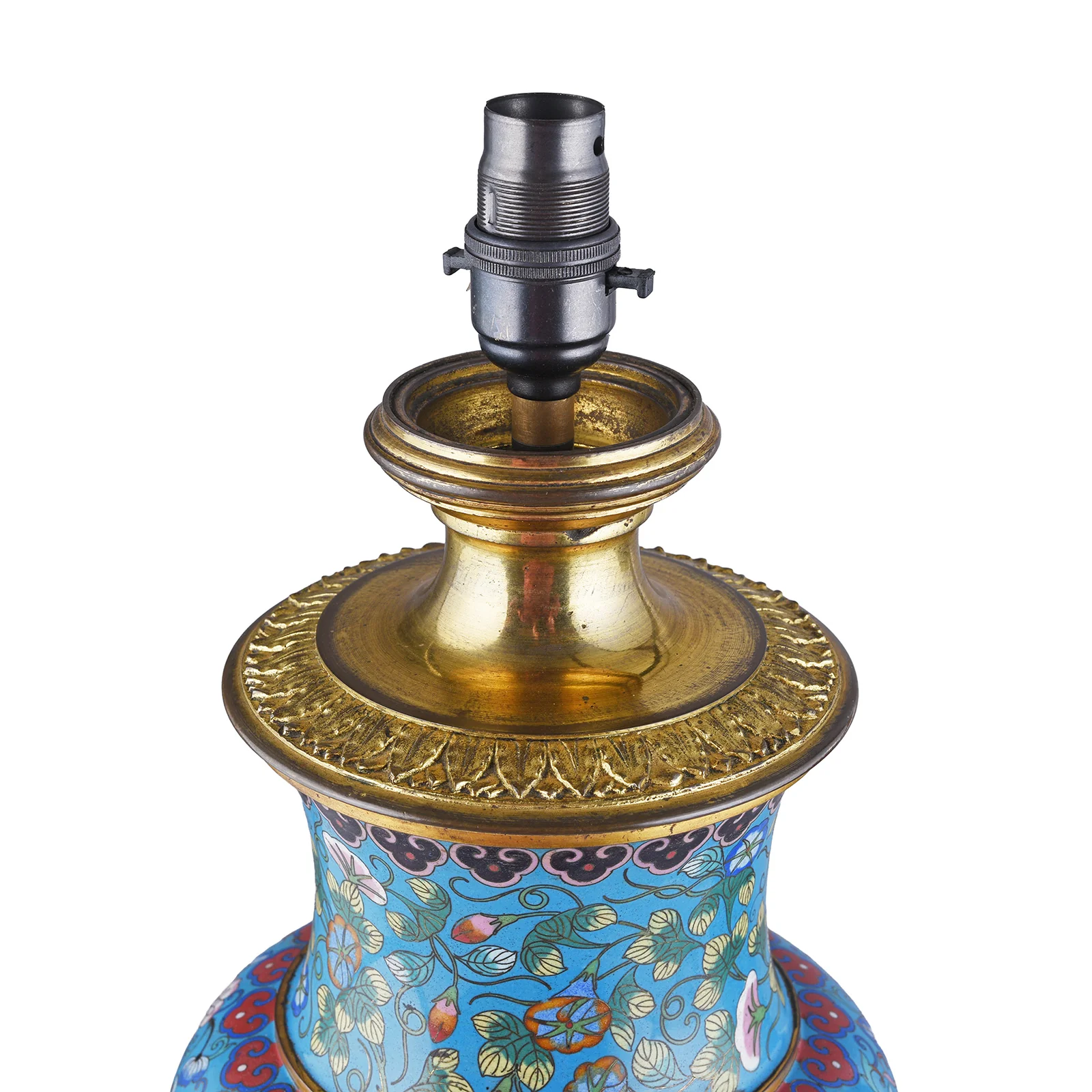 Cloisonne Baluster Vase Lamp - Late Qing Dynasty - Image 8