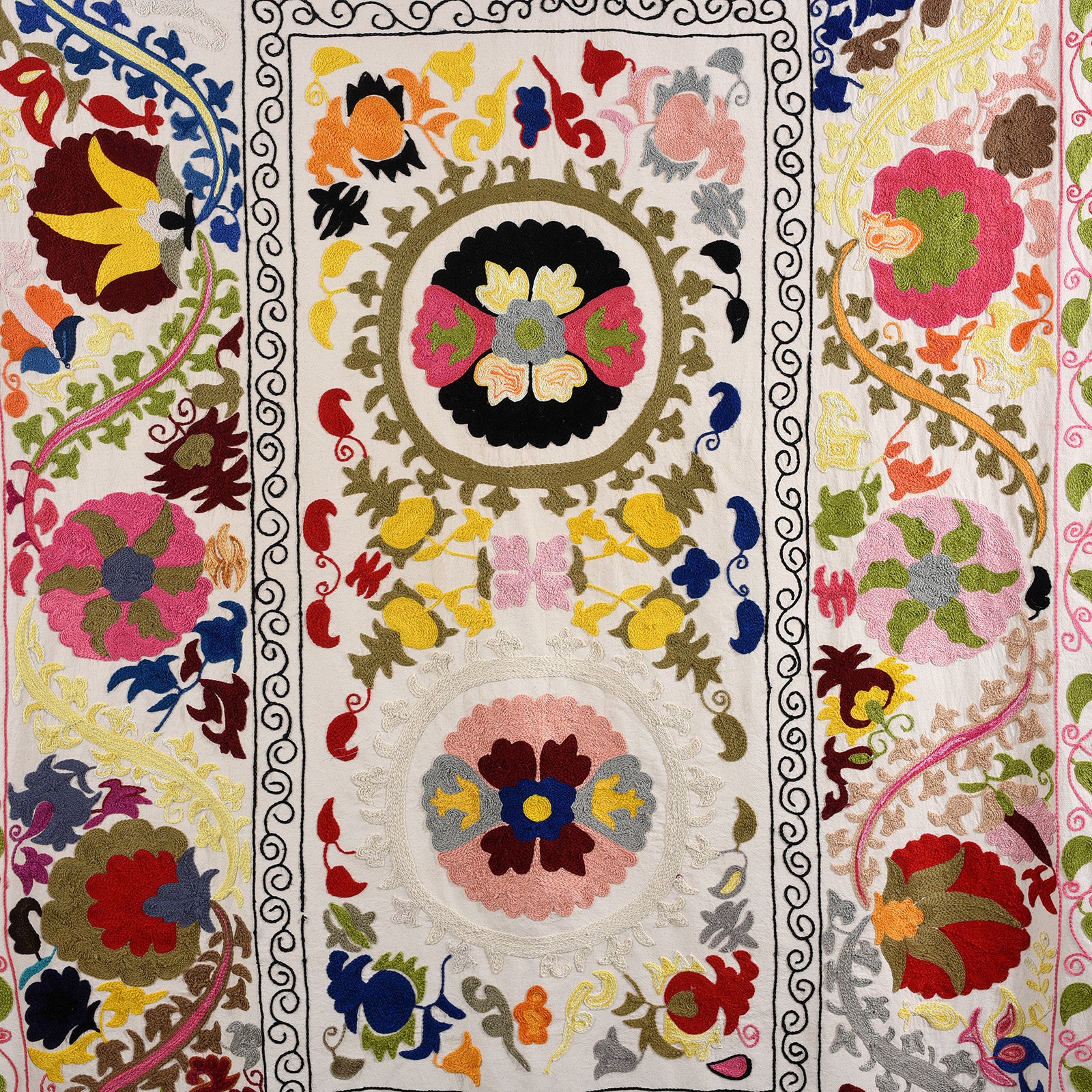 Embroidered Suzani Throw (218 x 148cm) - Image 2
