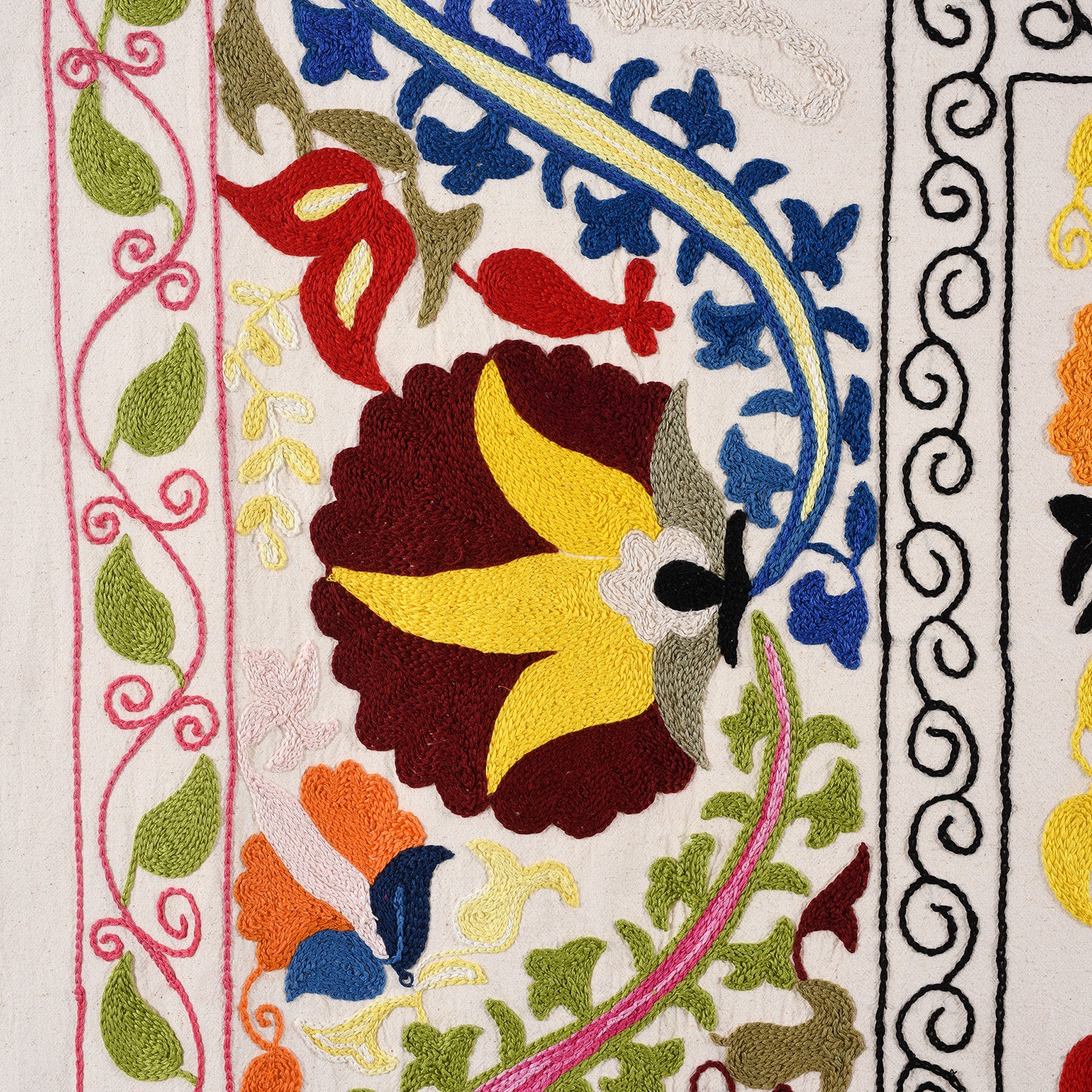 Embroidered Suzani Throw (218 x 148cm) - Image 3