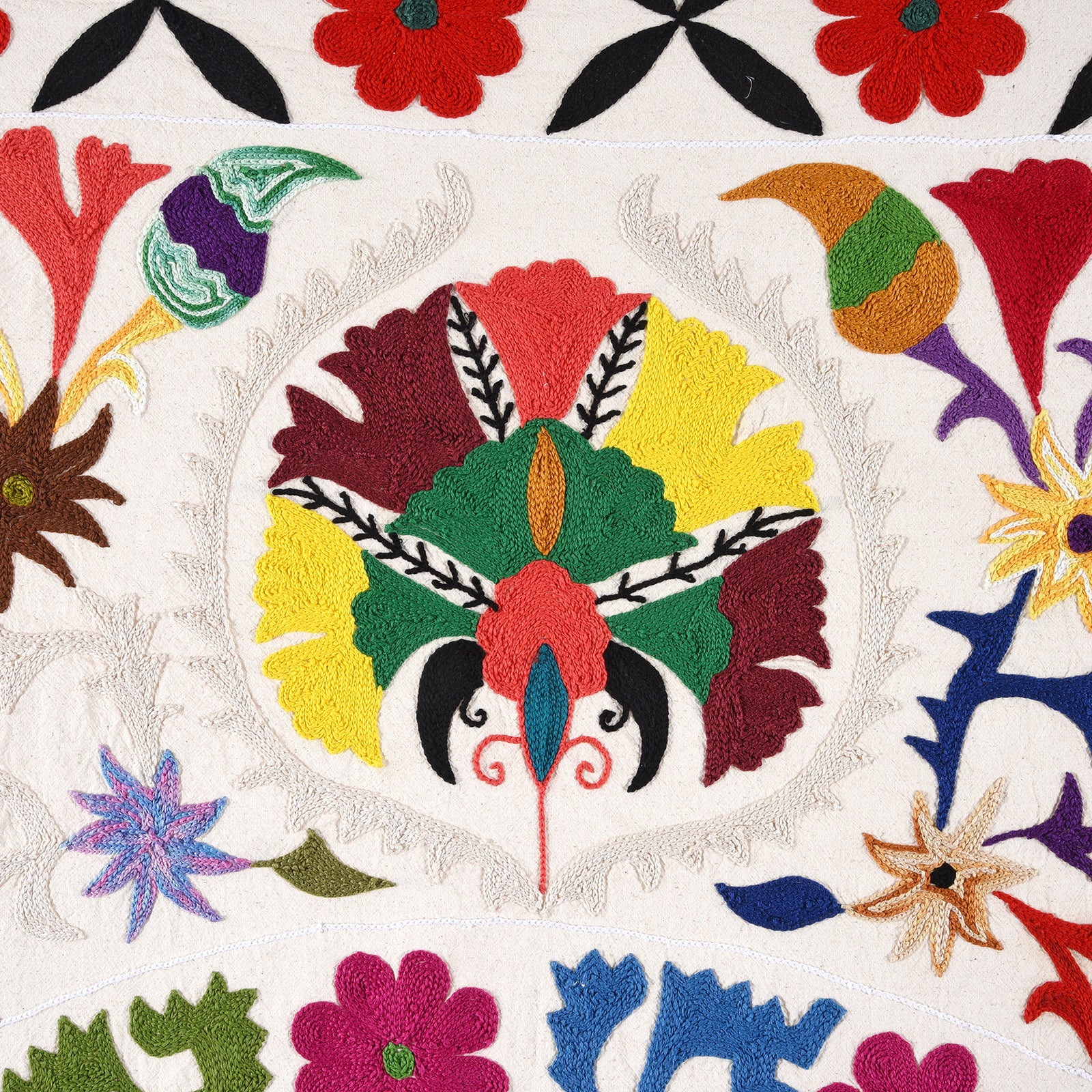 Embroidered Suzani Throw (212 x 144 cm) - Image 3