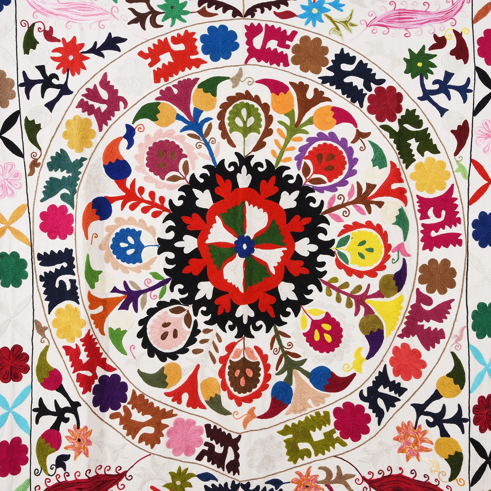 Embroidered Suzani Throw (222 x 148 cm) - Image 2