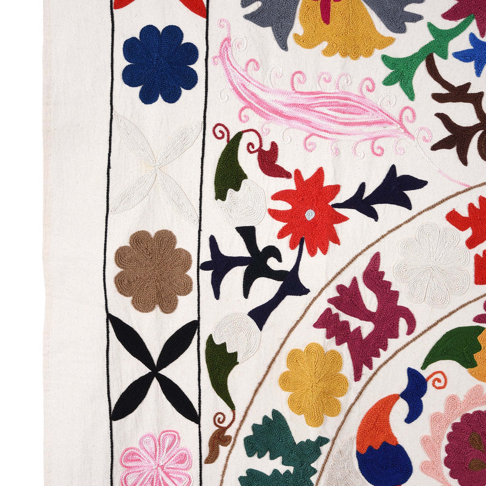 Embroidered Suzani Throw (222 x 148 cm) - Image 3